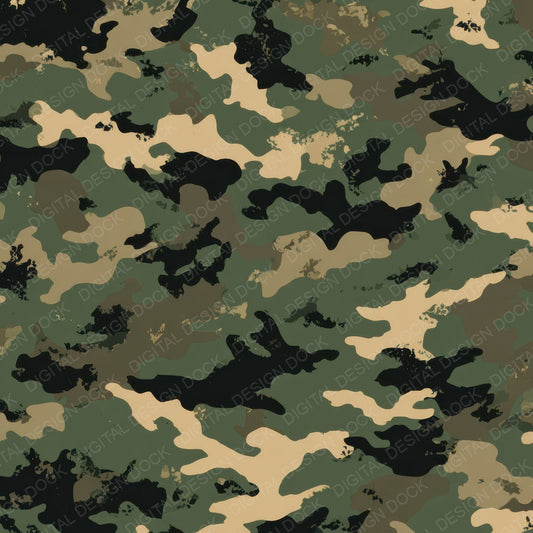 Woodland Camo Pattern Digital Paper Pack (DDD008387)