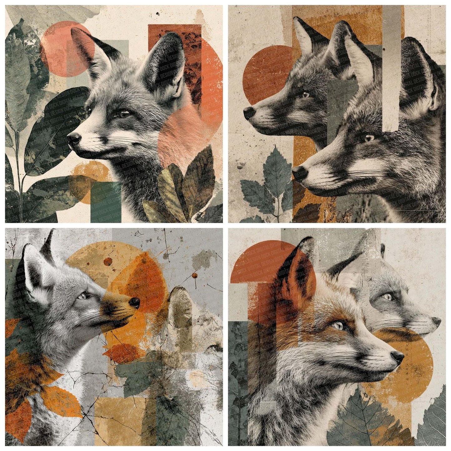 Woodland Fox Moodboard Digital Paper Pack (DDD004466)