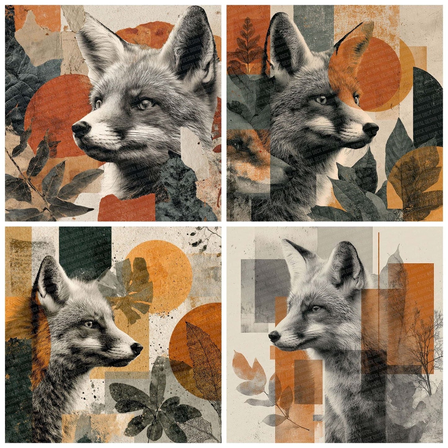 Woodland Fox Moodboard Digital Paper Pack (DDD004466)