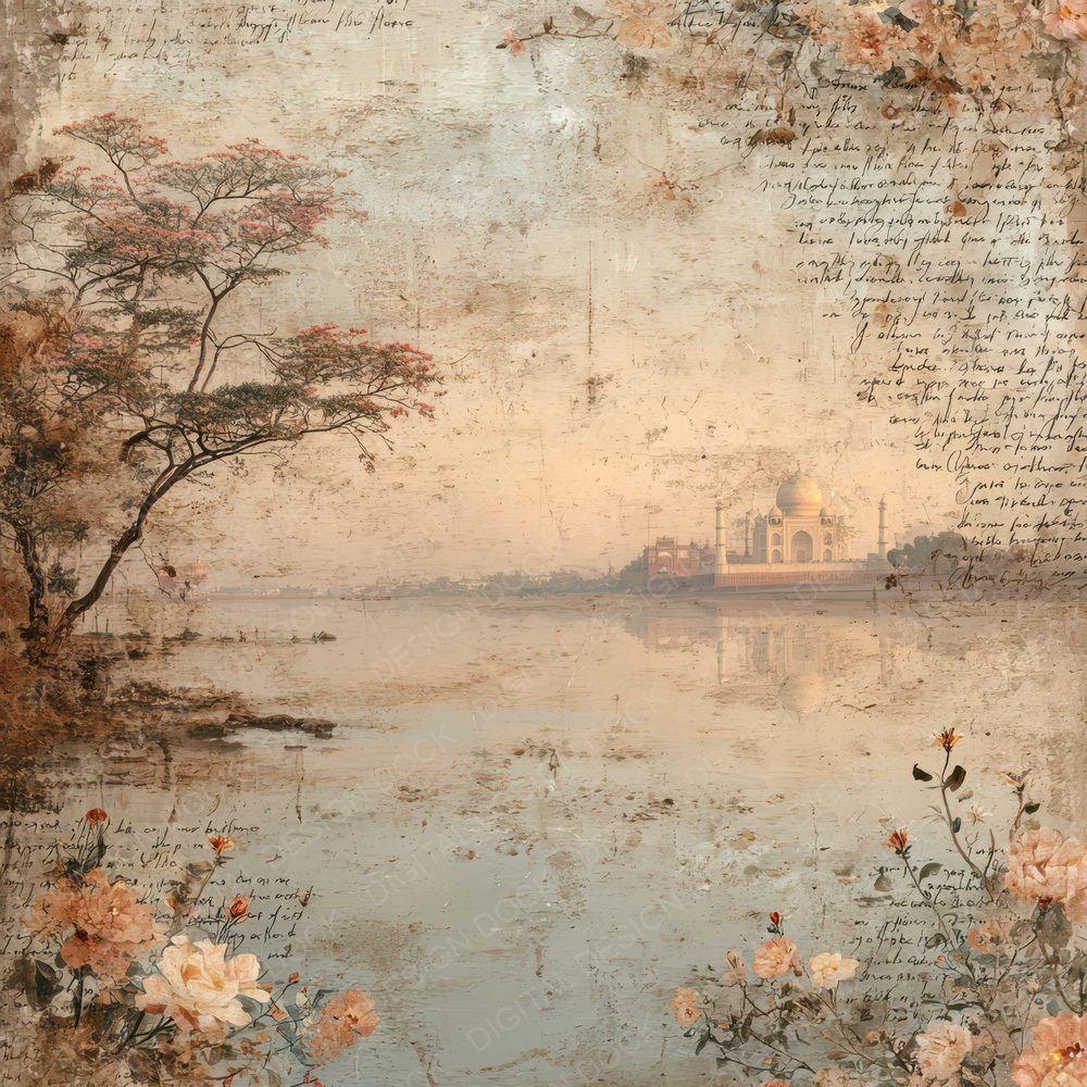 World Wonders Landmark Taj Mahal Digital Paper Pack (DDD007827)