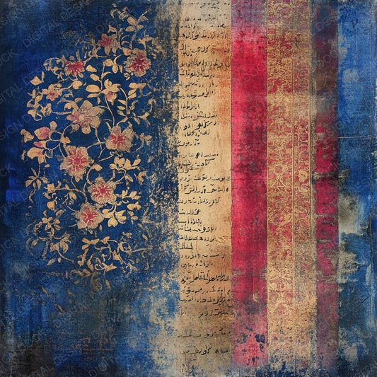 Worn Persian Miniature Digital Paper Pack (DDD004476)