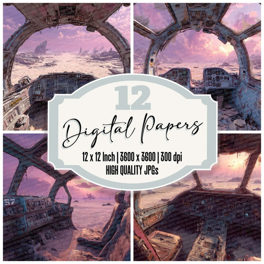 Wrecked Ship Dune Digital Paper Pack (DDD004480)
