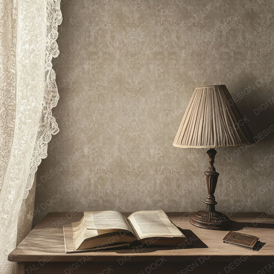 Writing Desk Lace Curtain Digital Paper Pack (DDD004481)