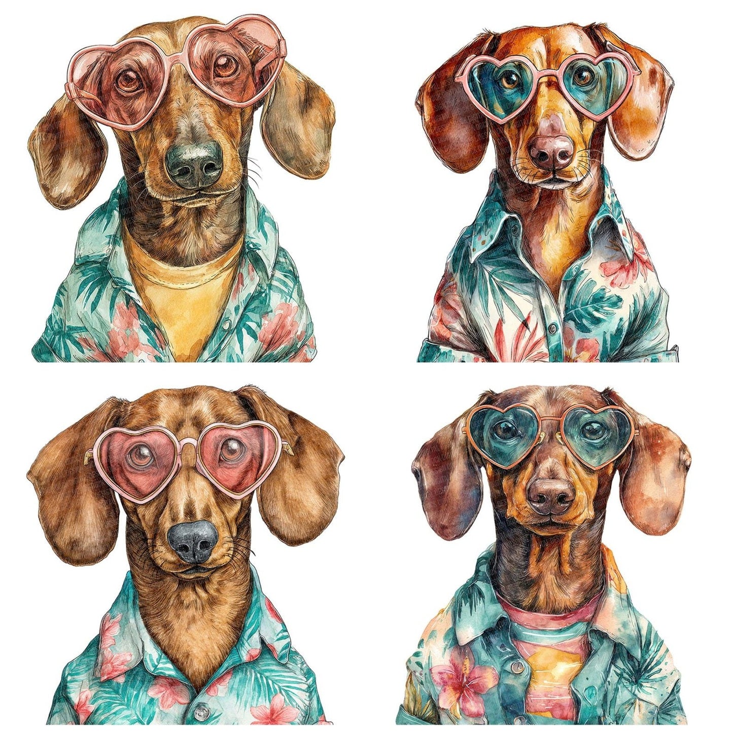 Dachshund in Sunglasses Clipart Set (DDD005083)