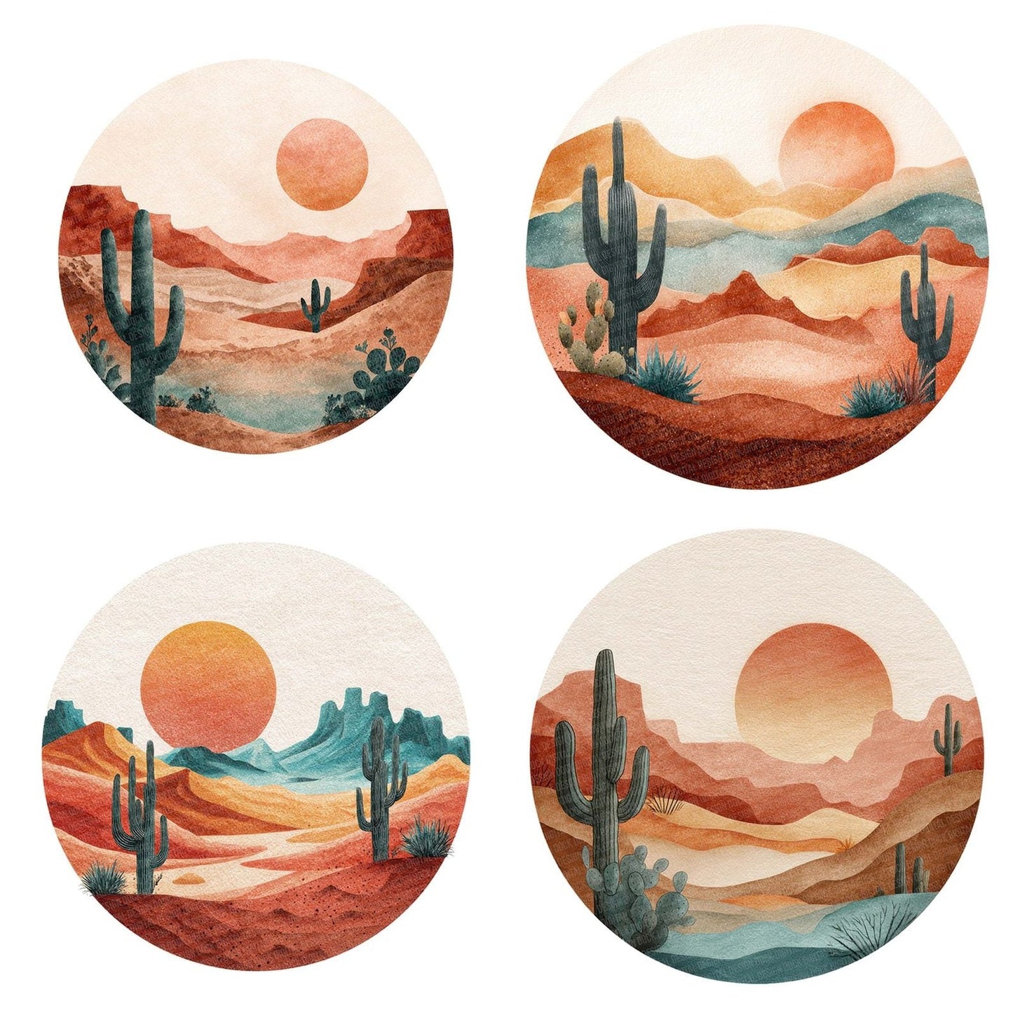 Desert Round Scene Clipart Set (DDD005119)