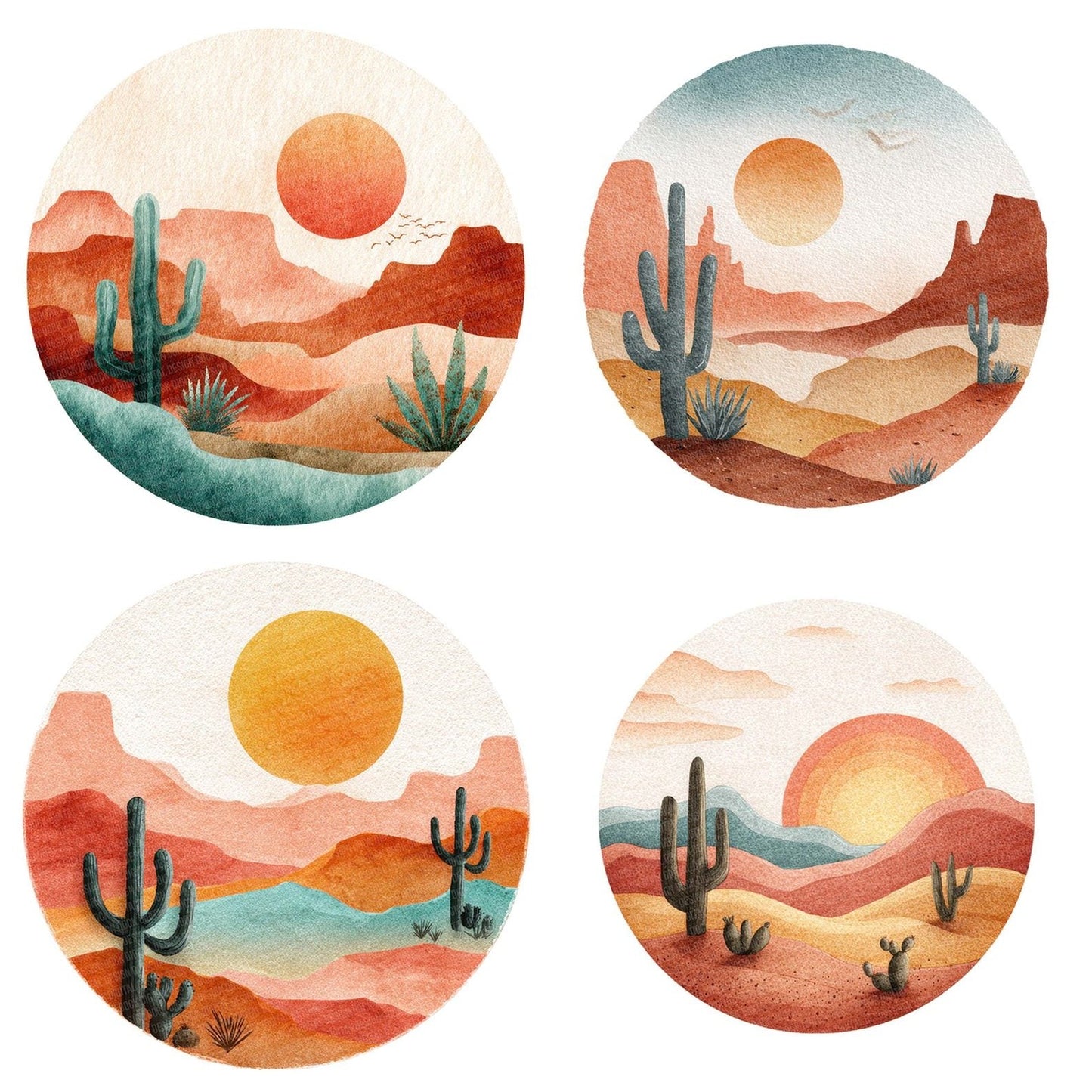 Desert Round Scene Clipart Set (DDD005119)