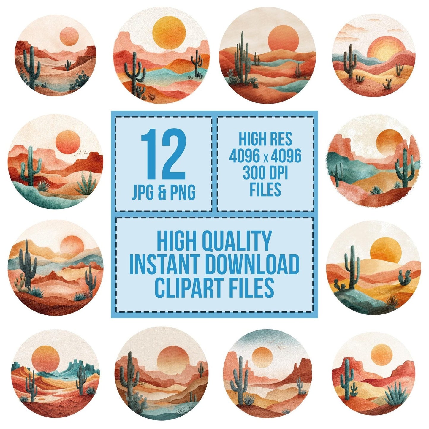 Desert Round Scene Clipart Set (DDD005119)