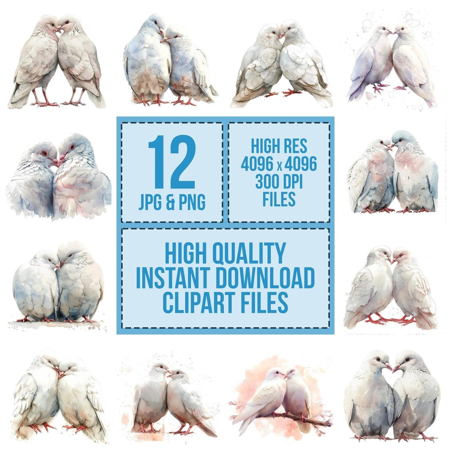 Dove Love Pair Clipart Set (DDD005125)