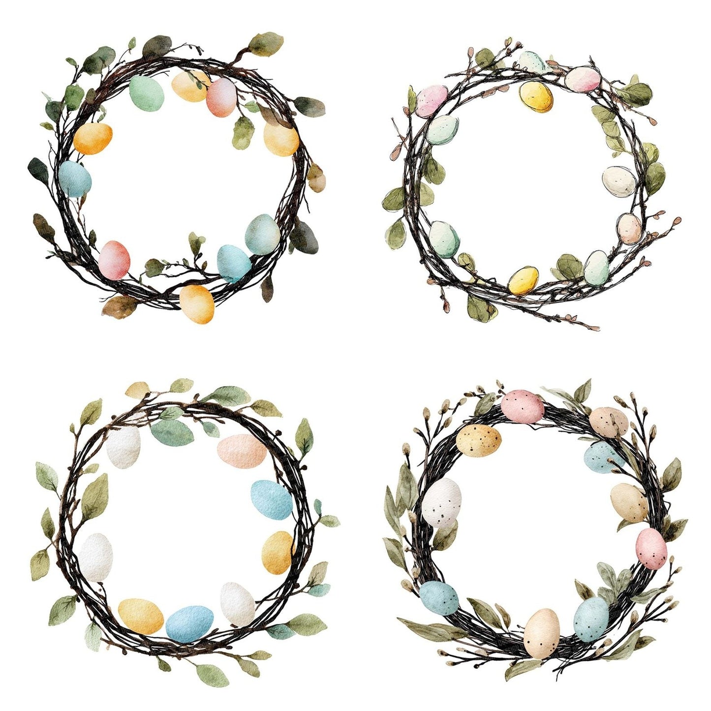 Easter Egg Wreath Clipart Set (DDD005158)