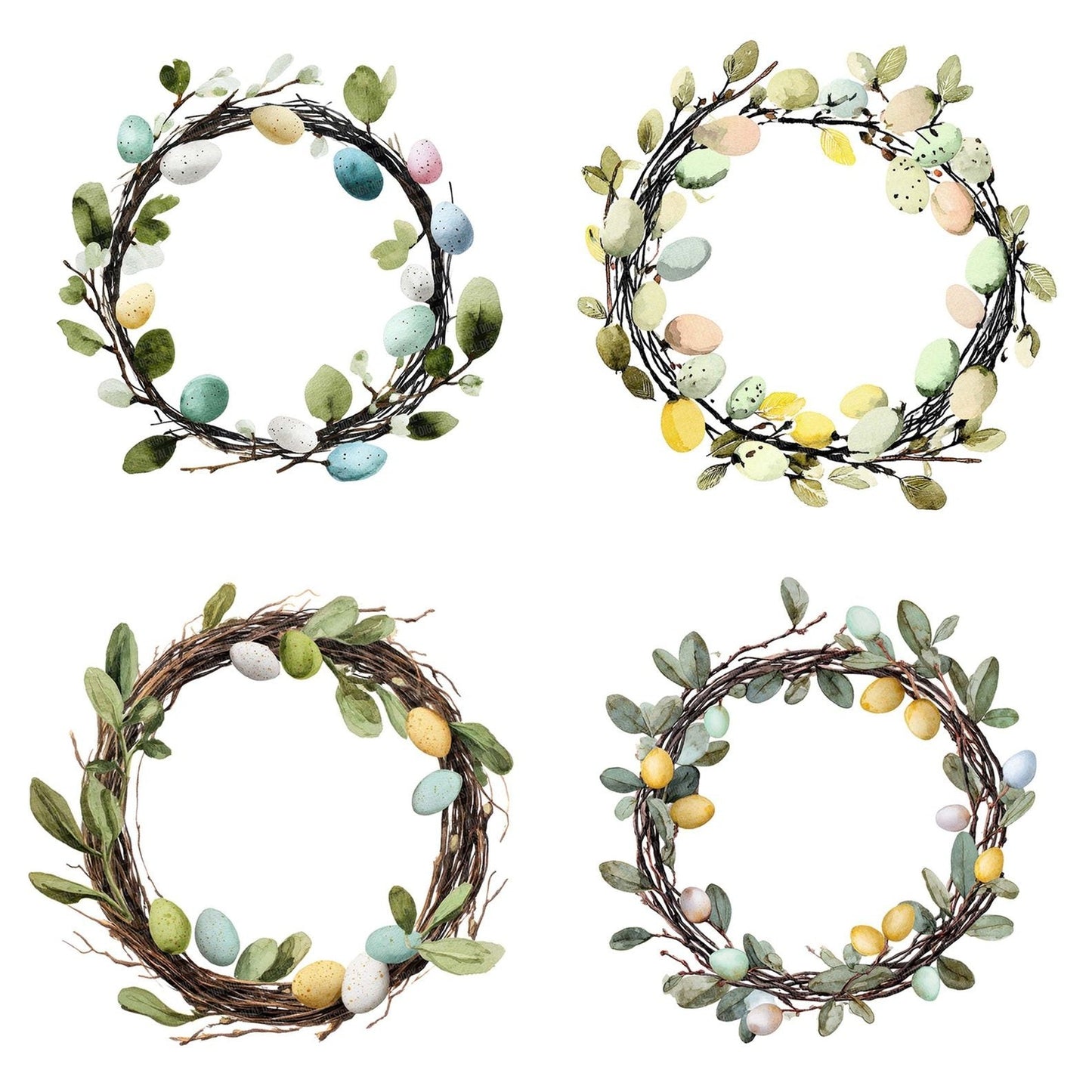 Easter Egg Wreath Clipart Set (DDD005158)