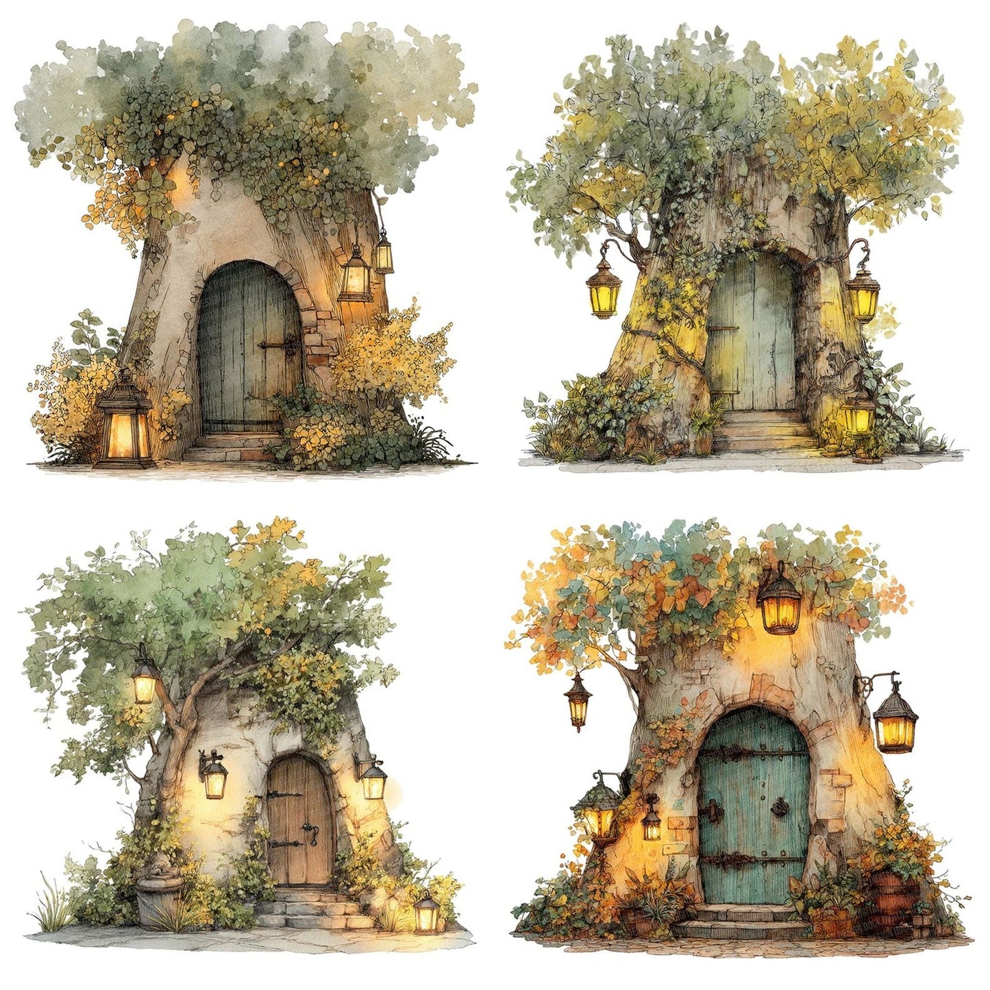 Enchanted Forest Door Clipart Set (DDD005173)