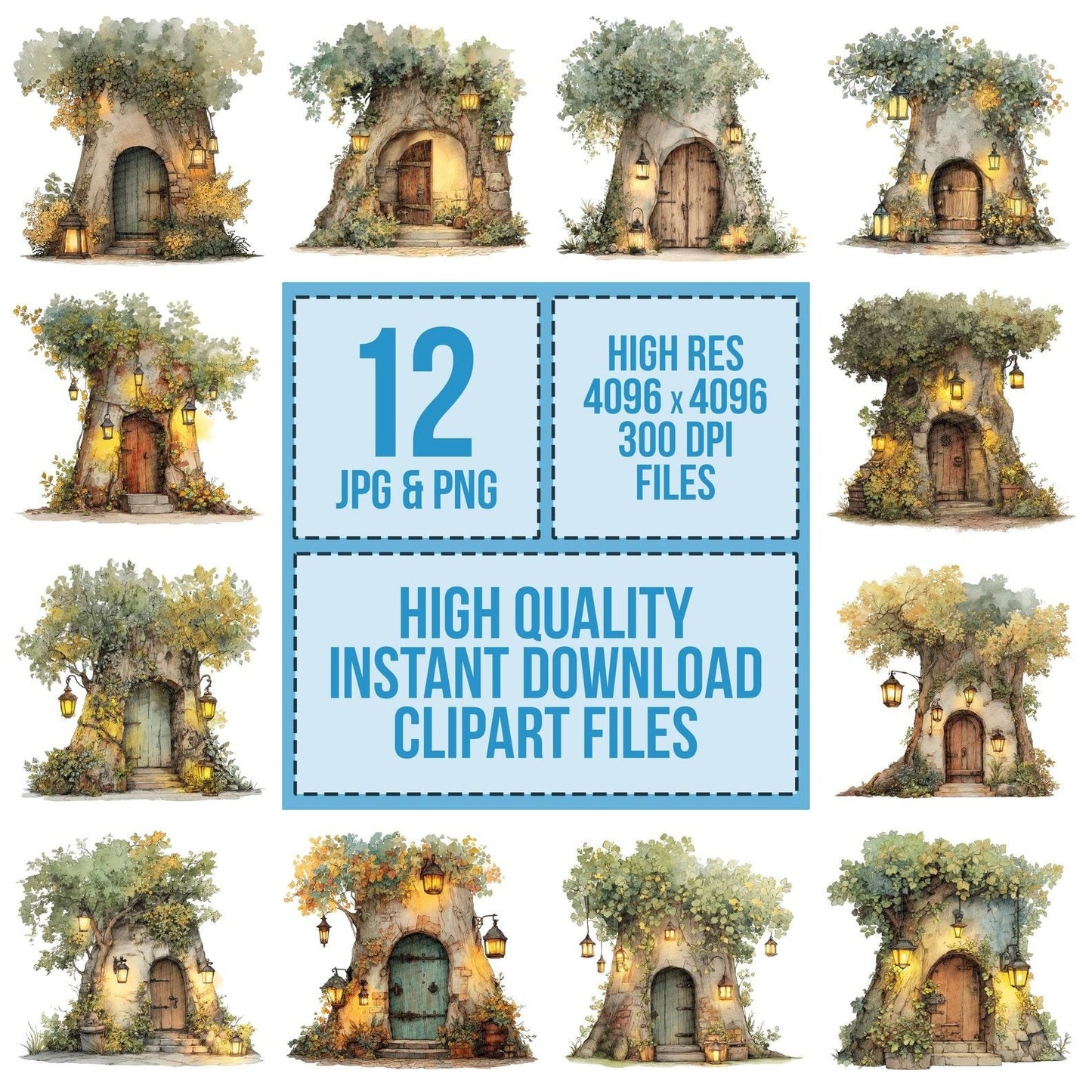 Enchanted Forest Door Clipart Set (DDD005173)