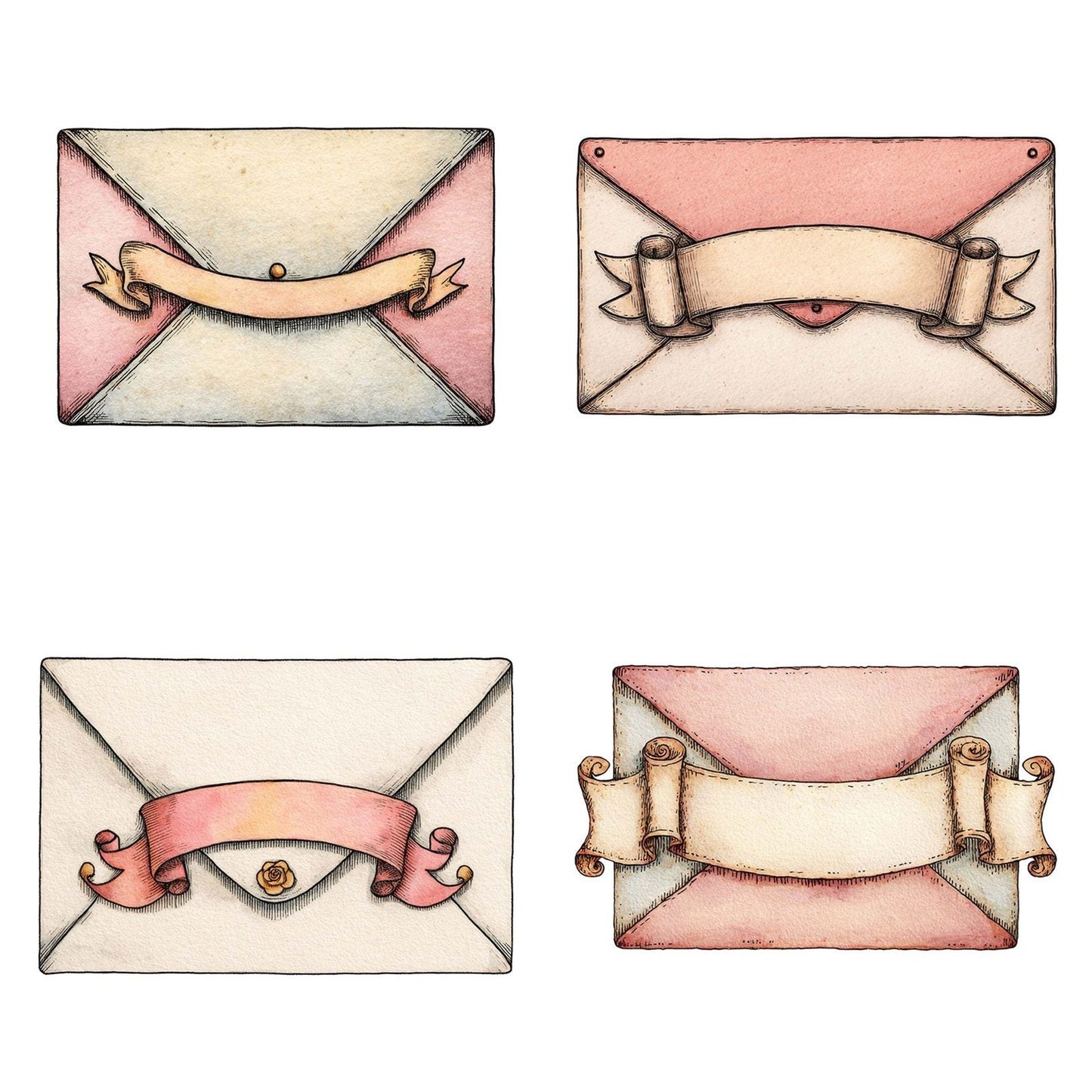Envelope Front Banner Clipart Set (DDD005179)