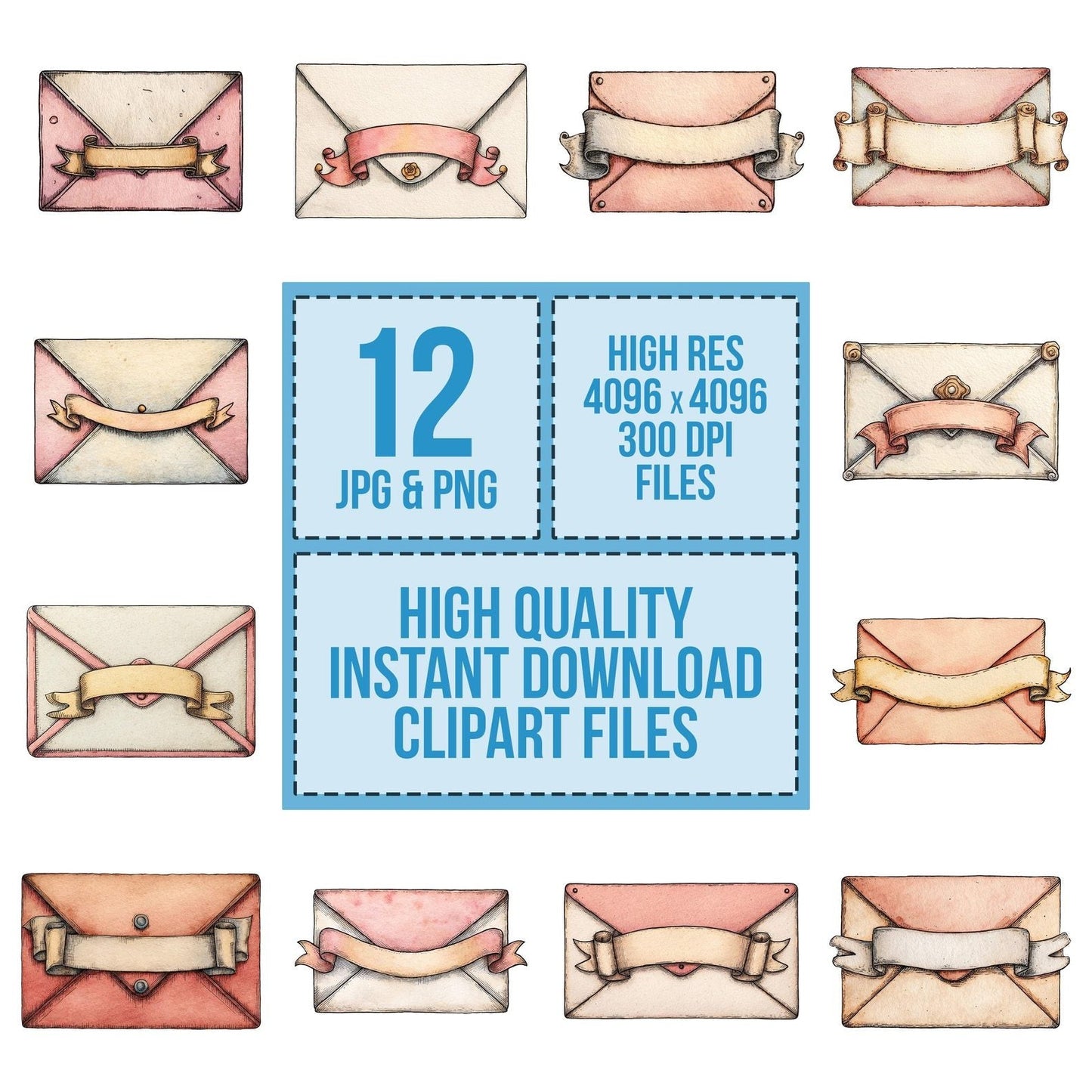 Envelope Front Banner Clipart Set (DDD005179)