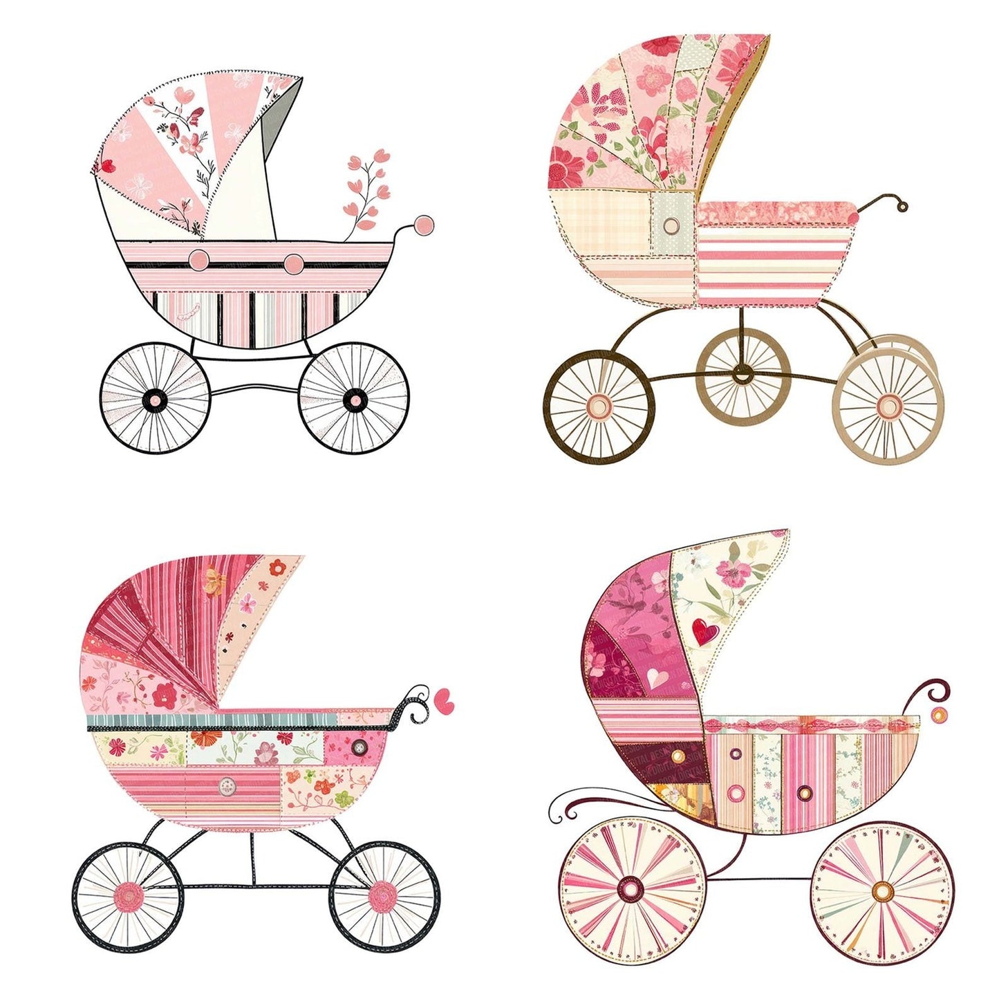 Fabric Baby Pram Clipart Set (DDD005188)