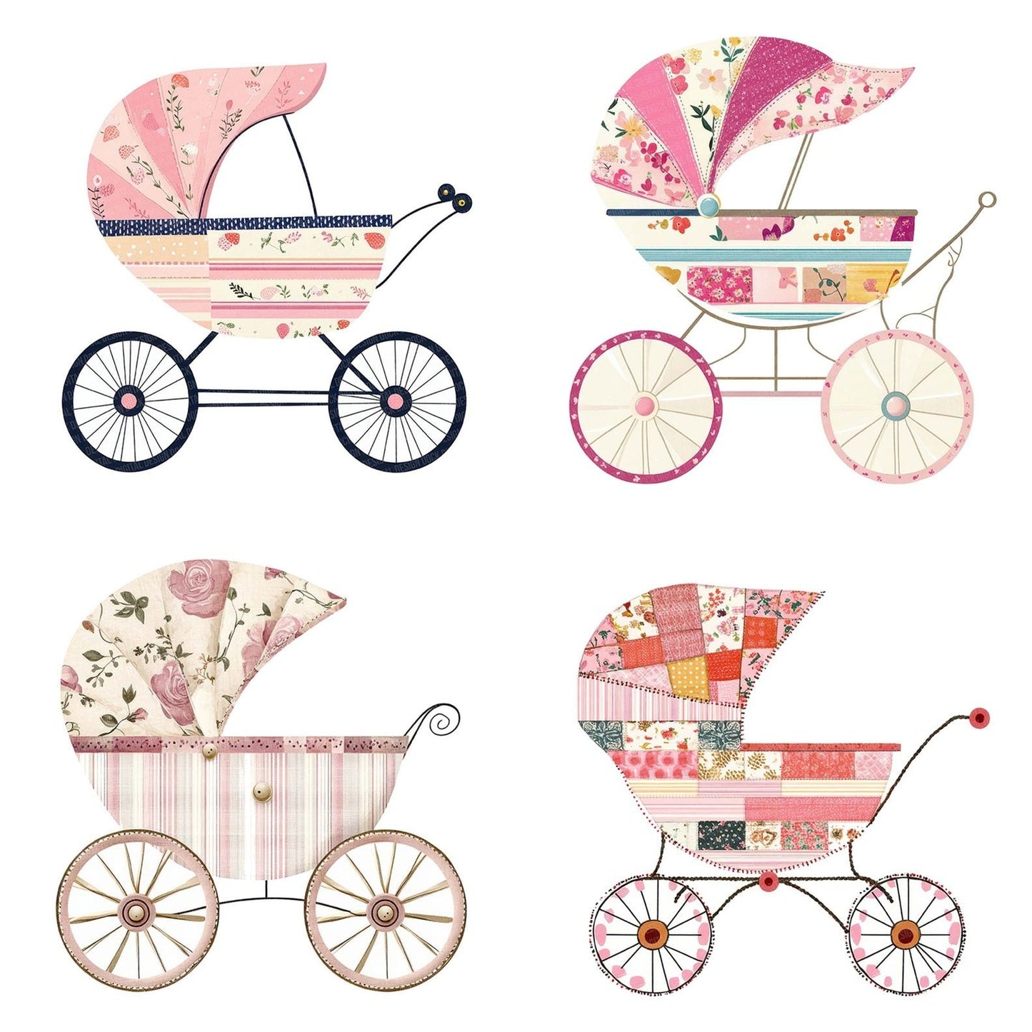 Fabric Baby Pram Clipart Set (DDD005188)