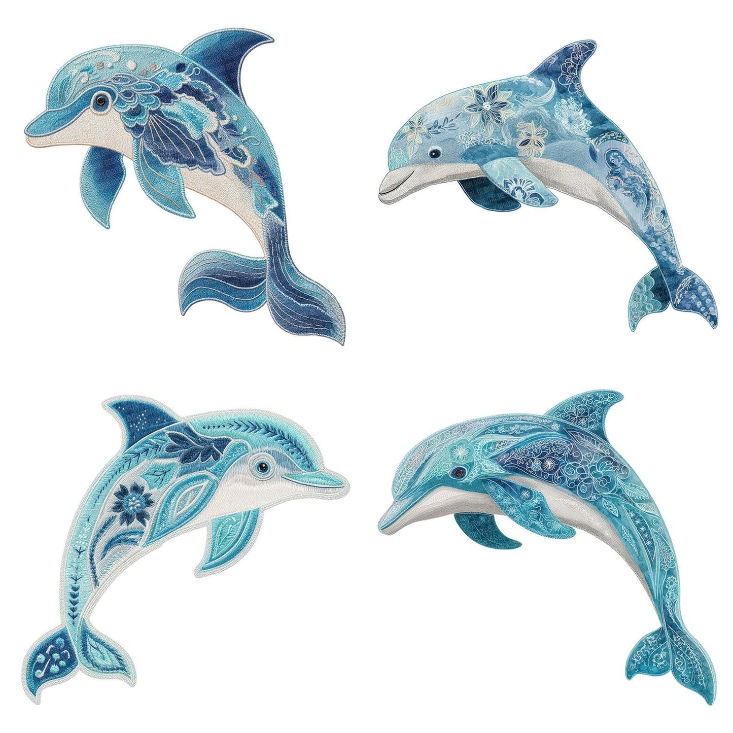 Fabric Dolphin Clipart Set (DDD005196)