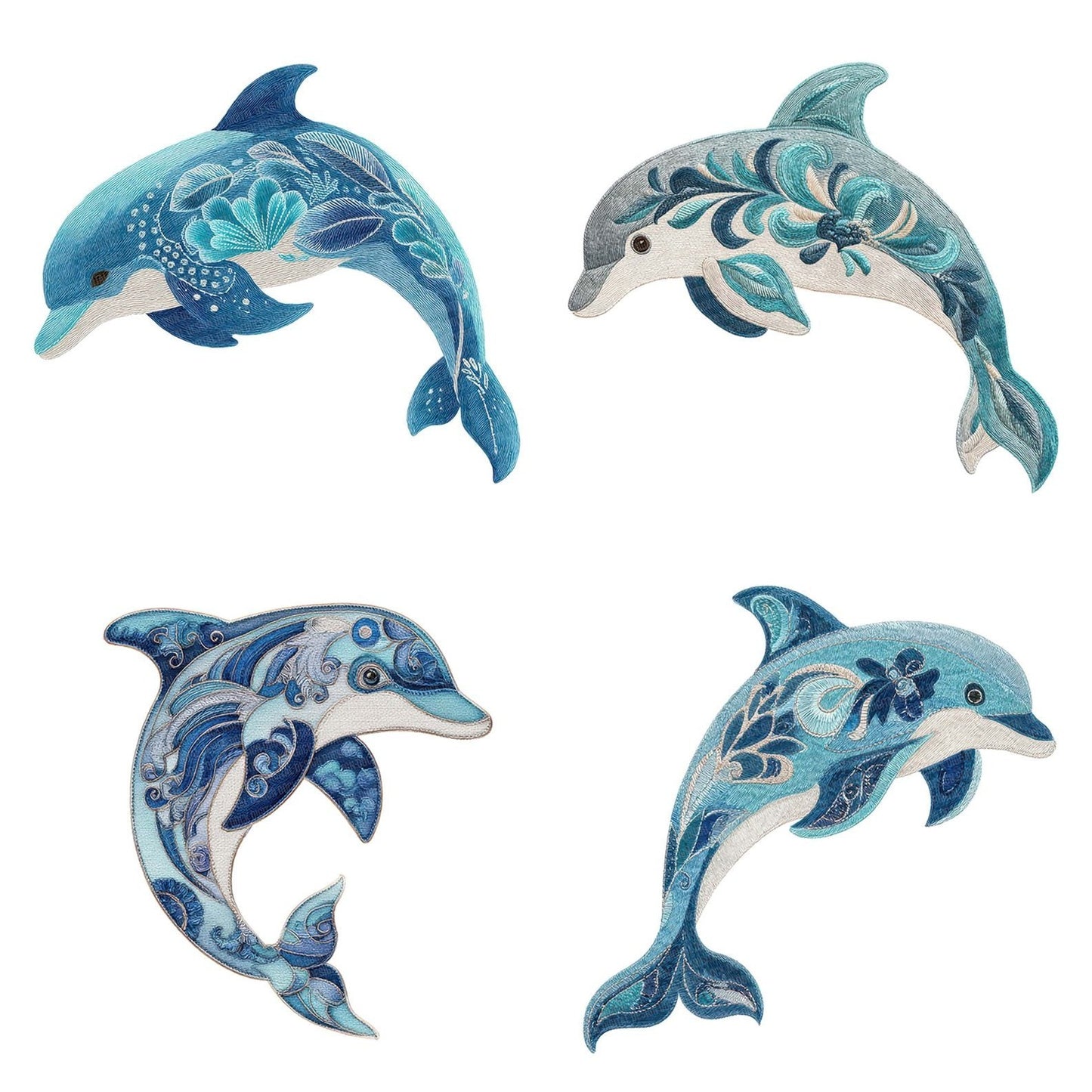 Fabric Dolphin Clipart Set (DDD005196)