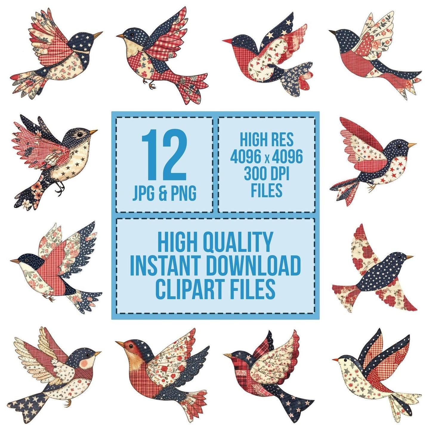 Fabric Flying Robin Fabric Wings Clipart Set (DDD005213)