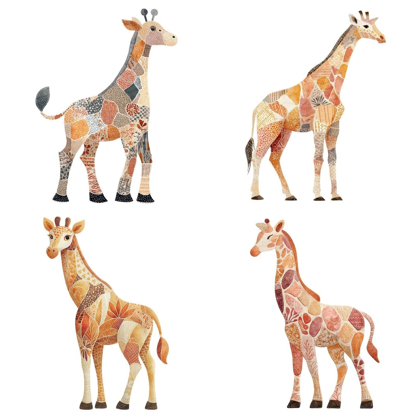 Fabric Giraffe Clipart Set (DDD005217)