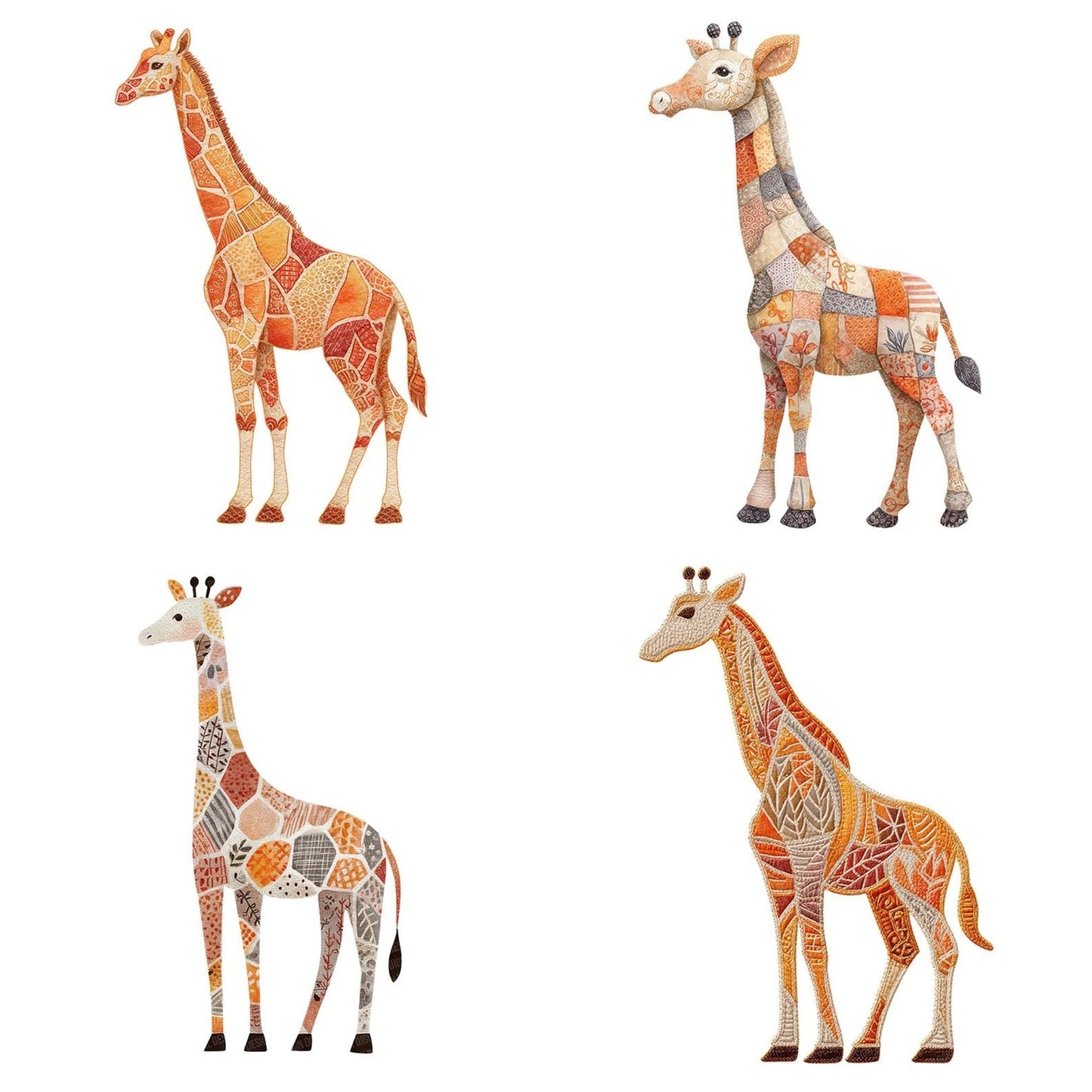Fabric Giraffe Clipart Set (DDD005217)