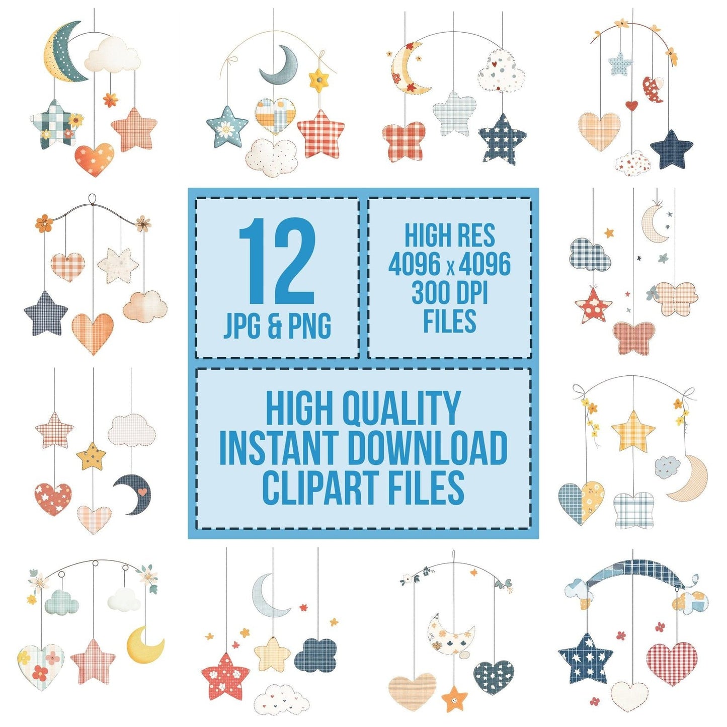 Fabric Hanging Mobile Clipart Set (DDD005219)