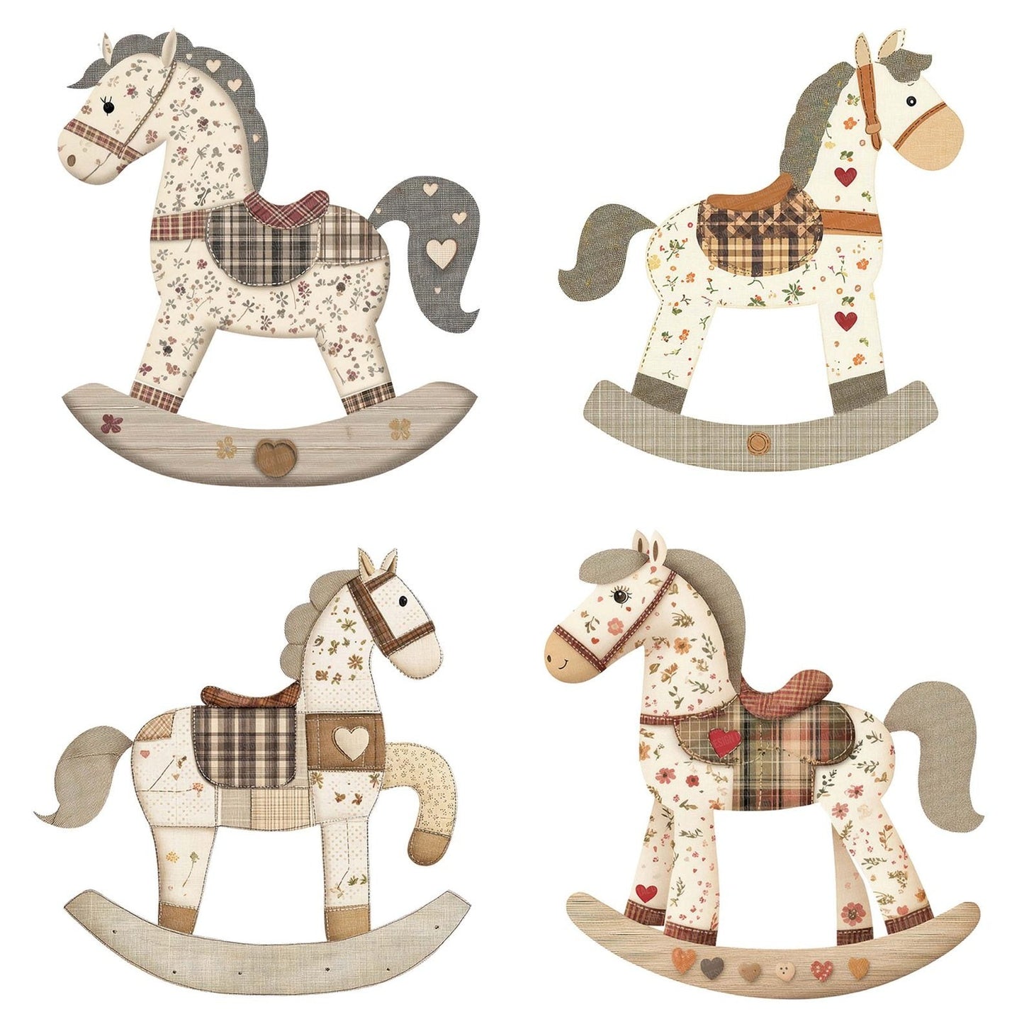 Fabric Rocking Horse Clipart Set (DDD005263)