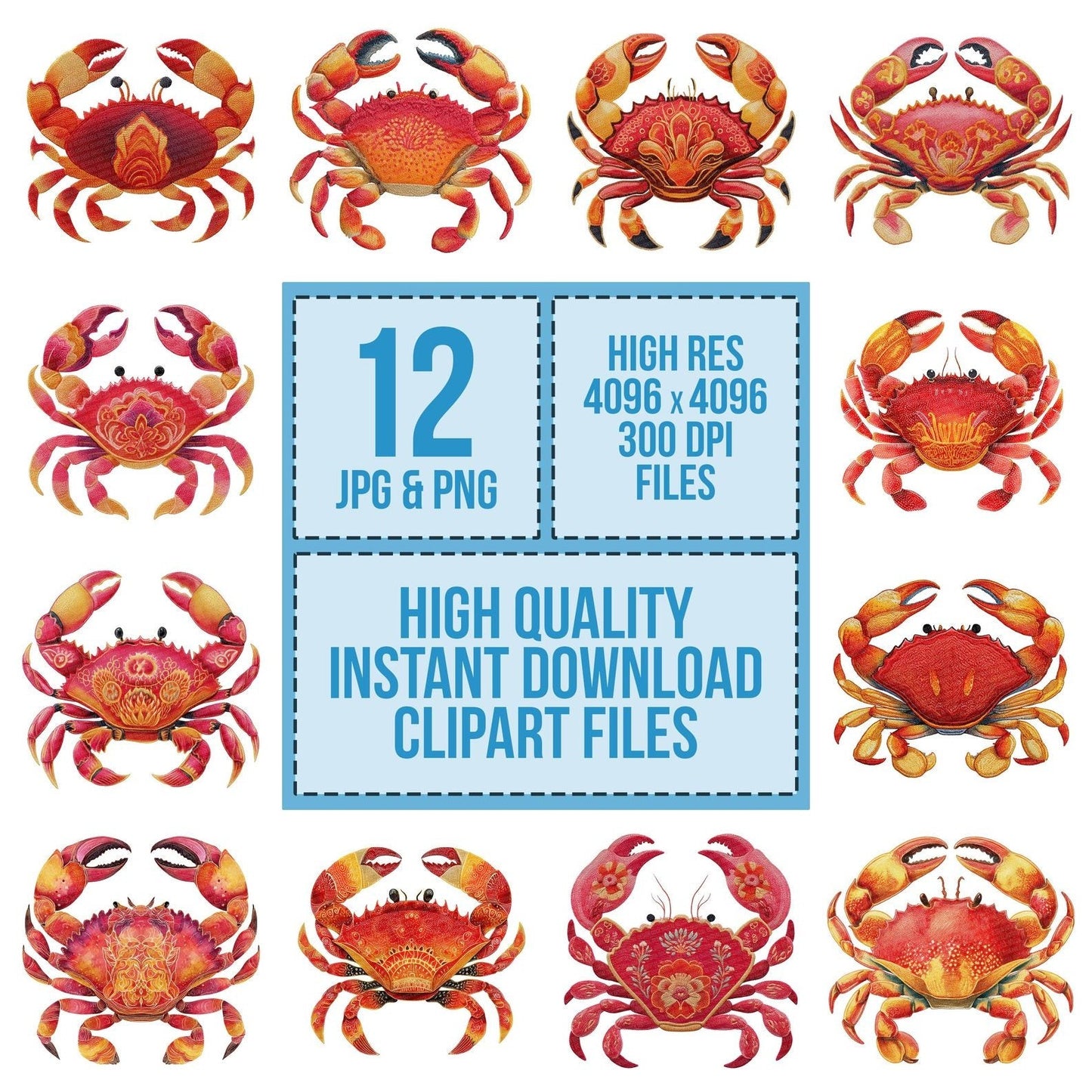 Fabric Sea Crab Clipart Set (DDD005264)