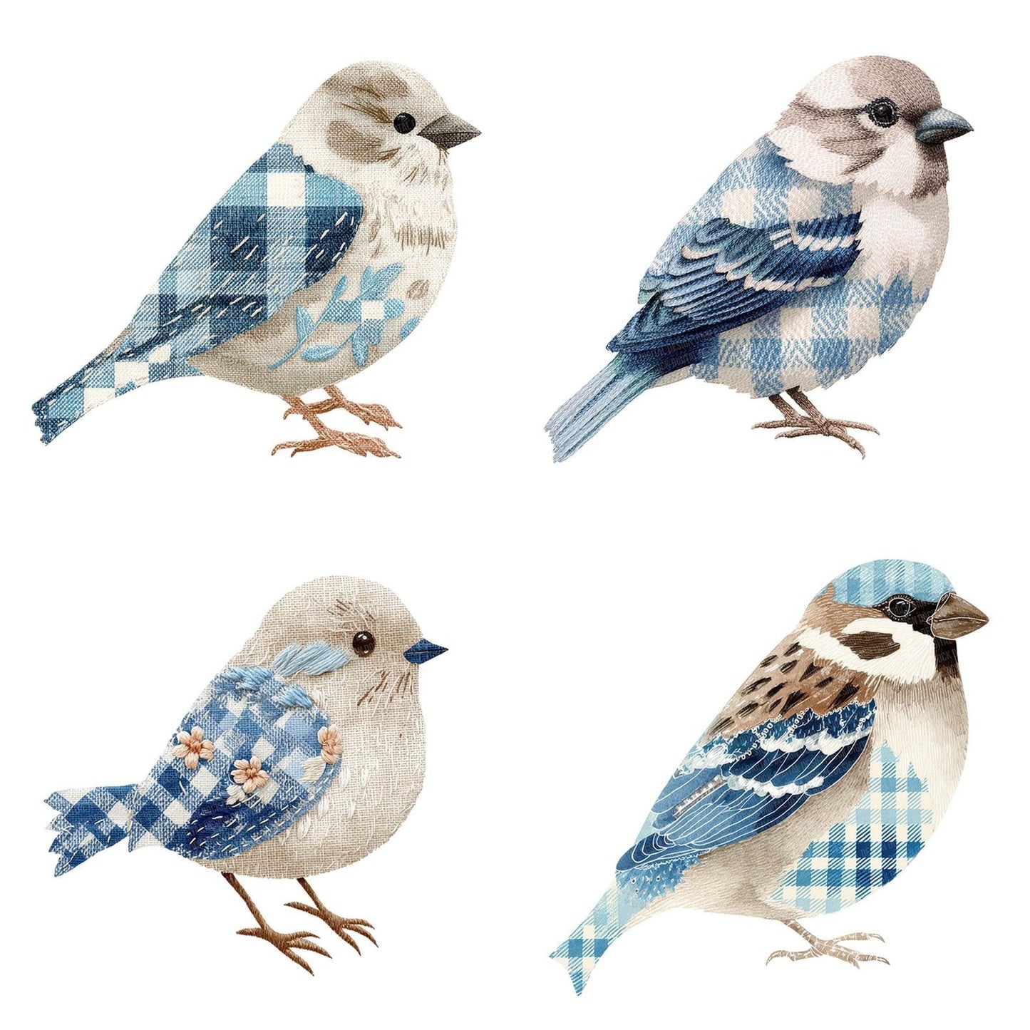 Fabric Sparrow Bird Clipart Set (DDD005271)