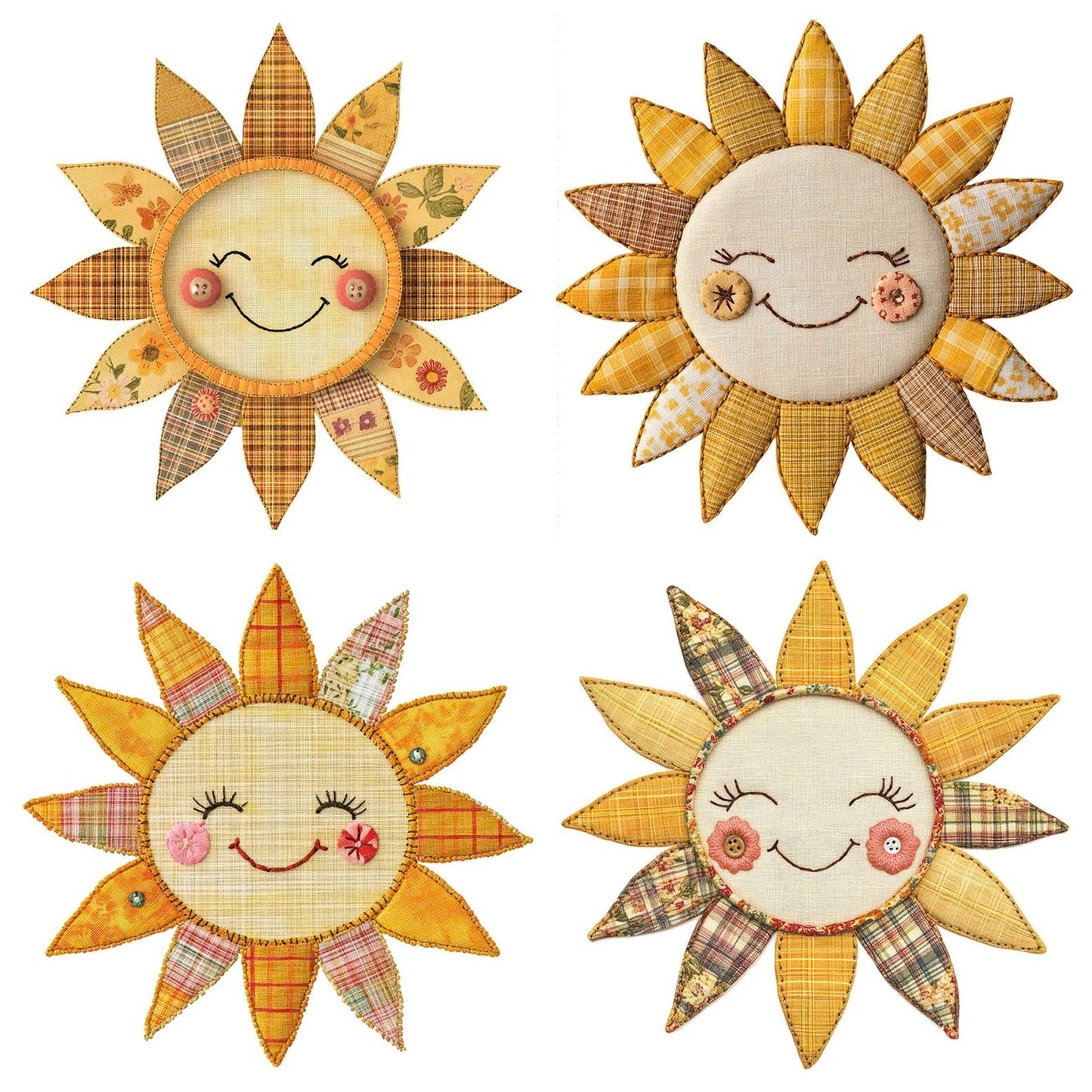Fabric Sunshine Face Clipart Set (DDD005280)