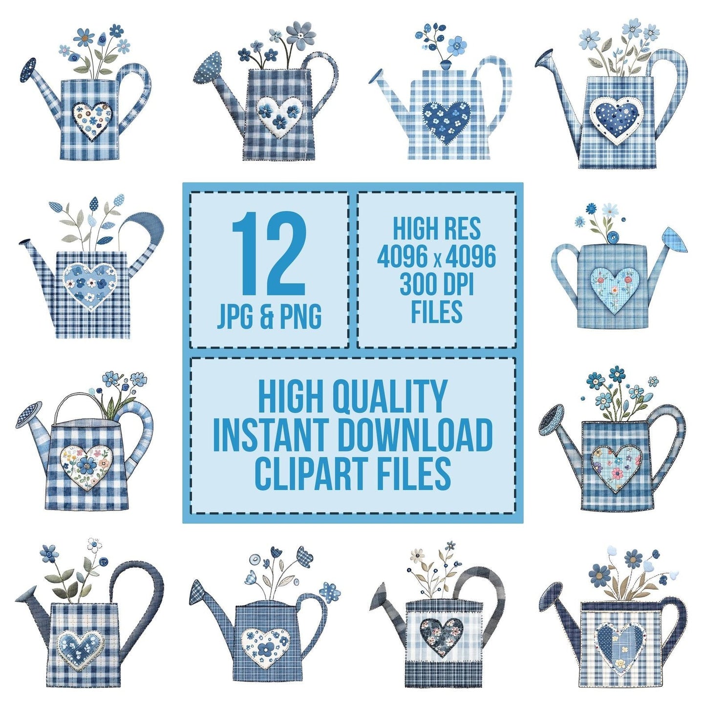 Fabric Watering Can Clipart Set (DDD005291)