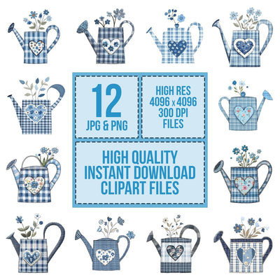 Fabric Watering Can Clipart Set (DDD005291)