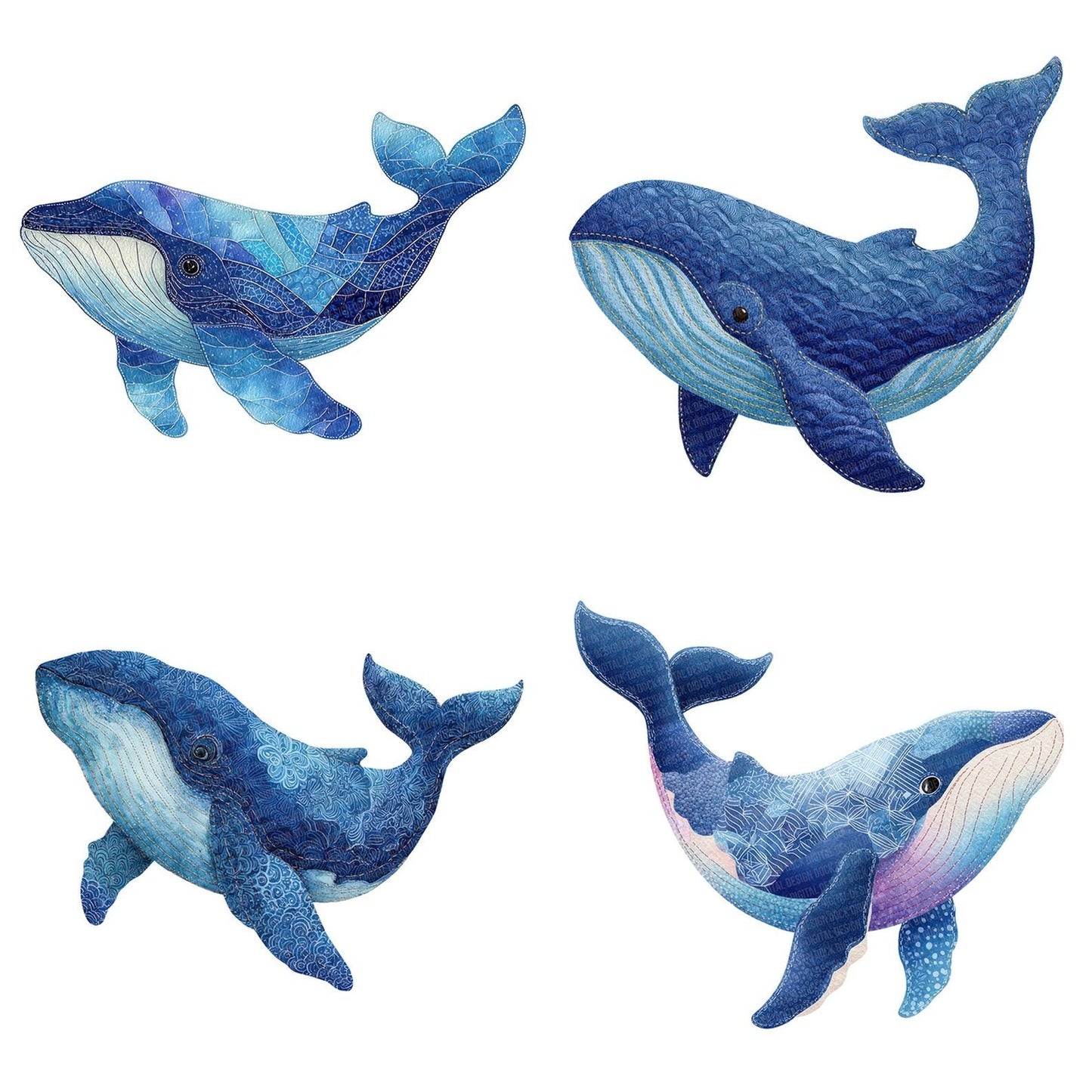 Fabric Whale Clipart Set (DDD005292)