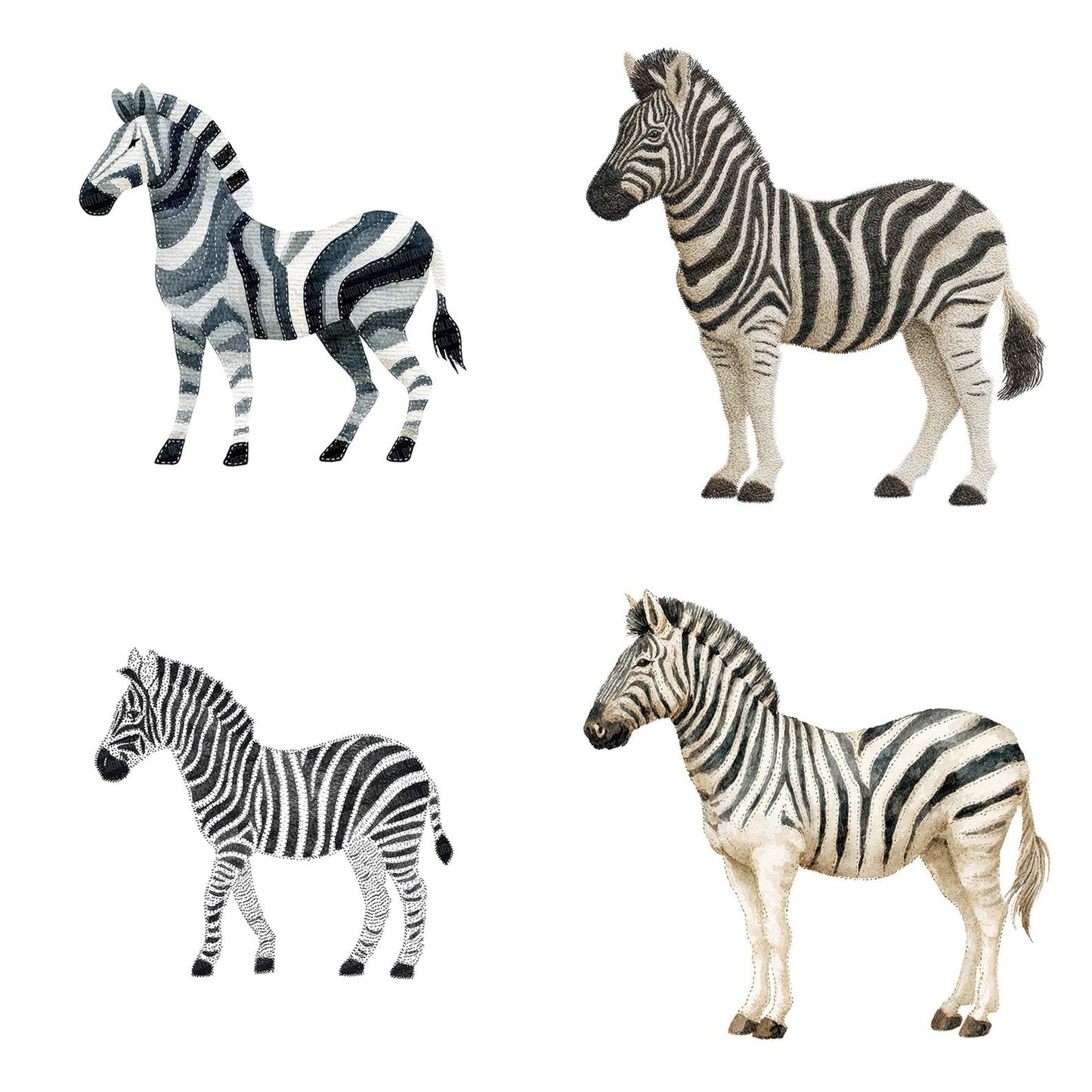 Fabric Zebra Clipart Set (DDD005294)