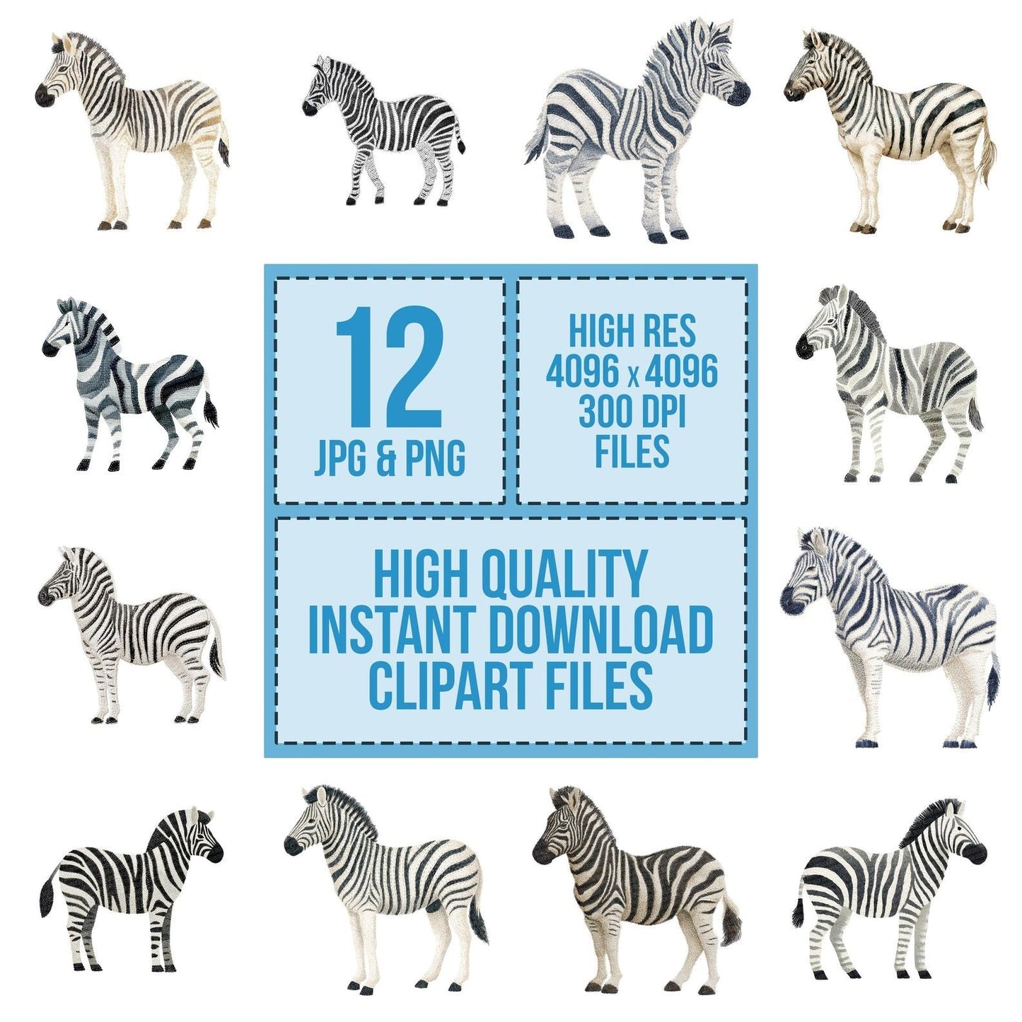 Fabric Zebra Clipart Set (DDD005294)