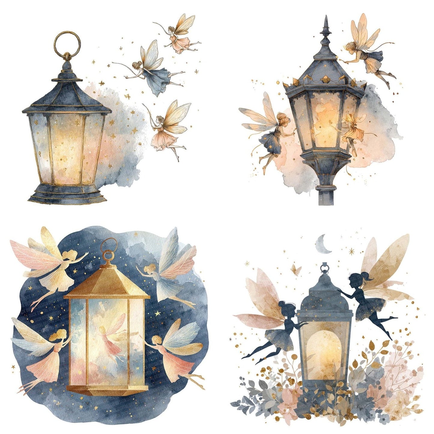 Fairies Night Lantern Clipart Set (DDD005297)