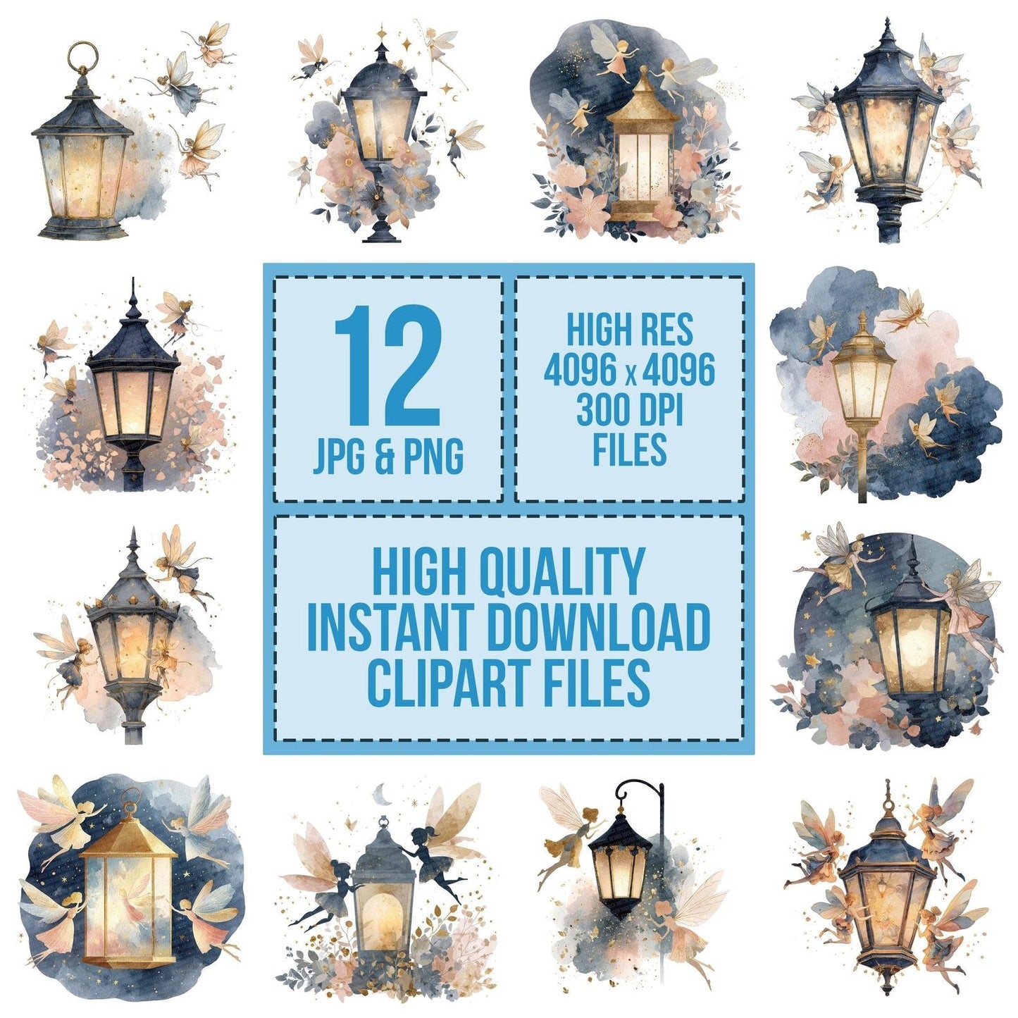 Fairies Night Lantern Clipart Set (DDD005297)