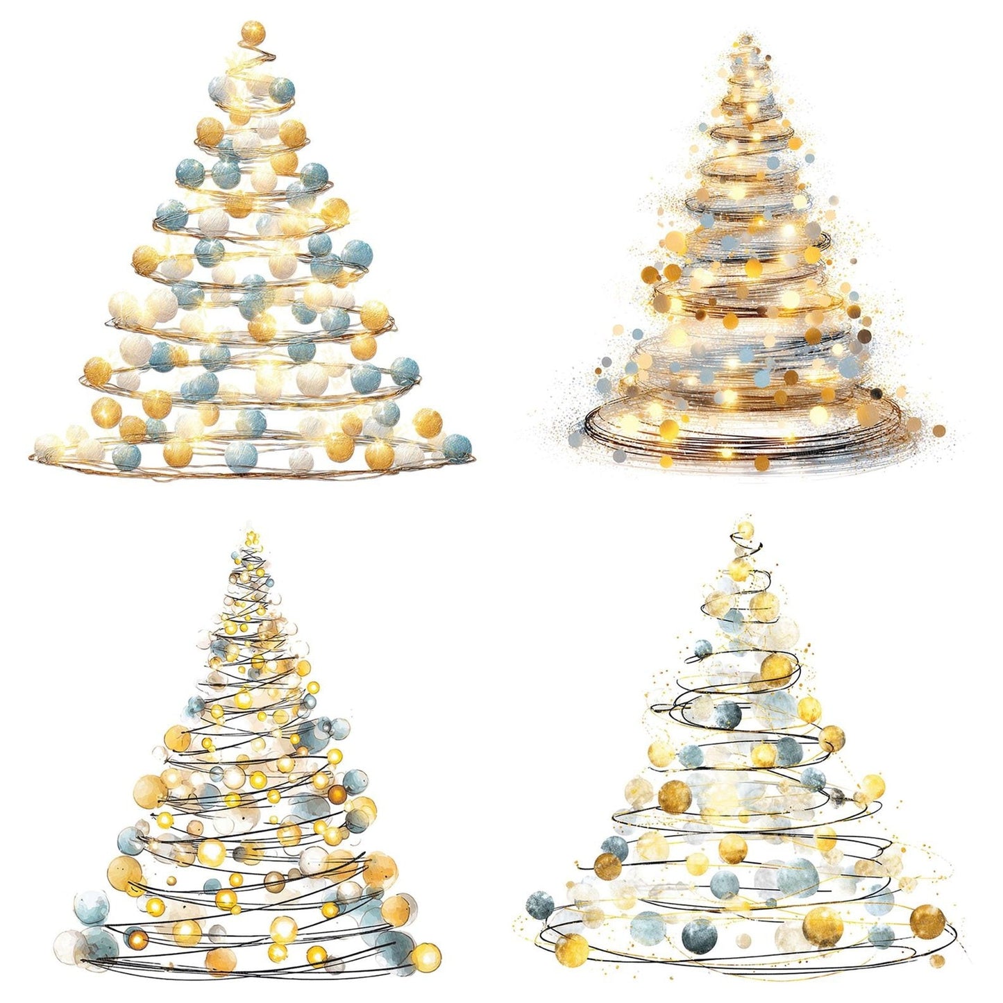 Fairy Light Christmas Tree Clipart Set (DDD005302)