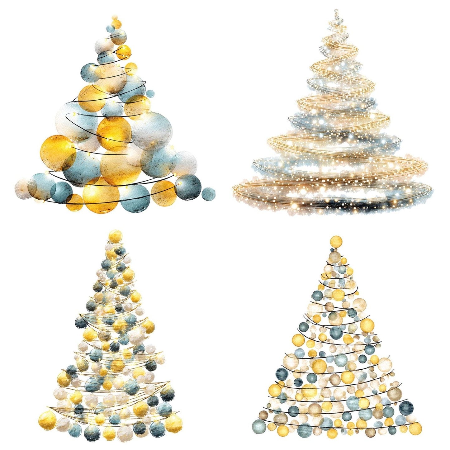 Fairy Light Christmas Tree Clipart Set (DDD005302)