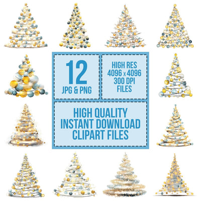 Fairy Light Christmas Tree Clipart Set (DDD005302)