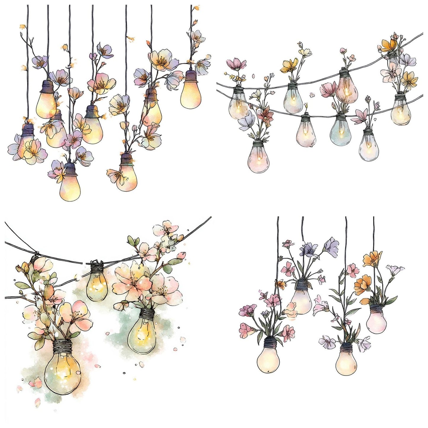 Fairy Lights Wildflowers Clipart Set (DDD005303)