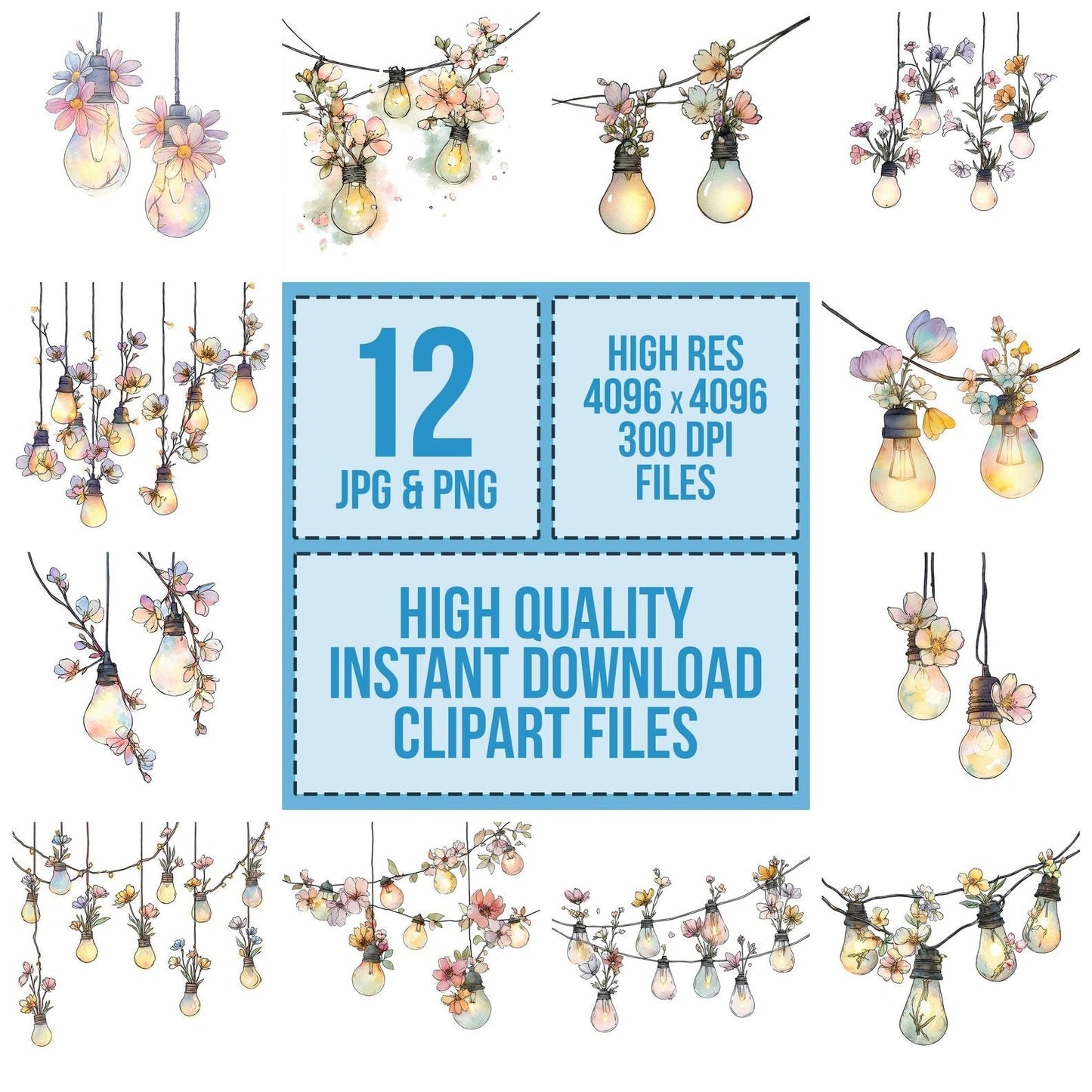 Fairy Lights Wildflowers Clipart Set (DDD005303)