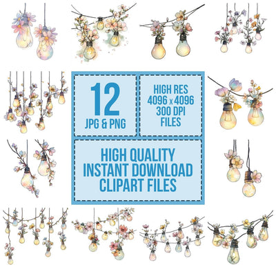 Fairy Lights Wildflowers Clipart Set (DDD005303)