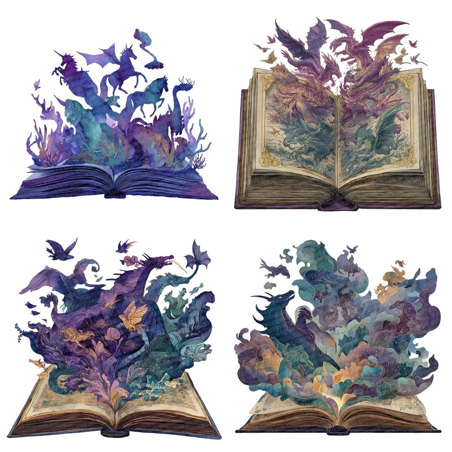 Fantasy Creatures Open Book Clipart Set (DDD005310)