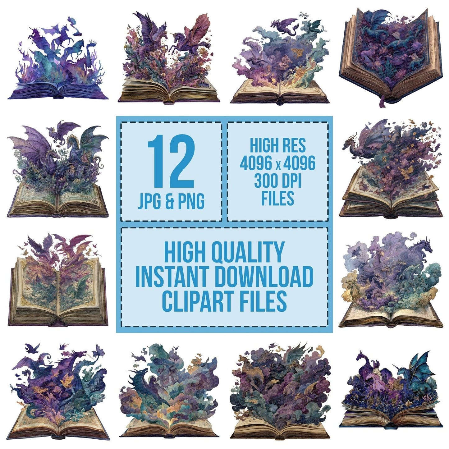 Fantasy Creatures Open Book Clipart Set (DDD005310)