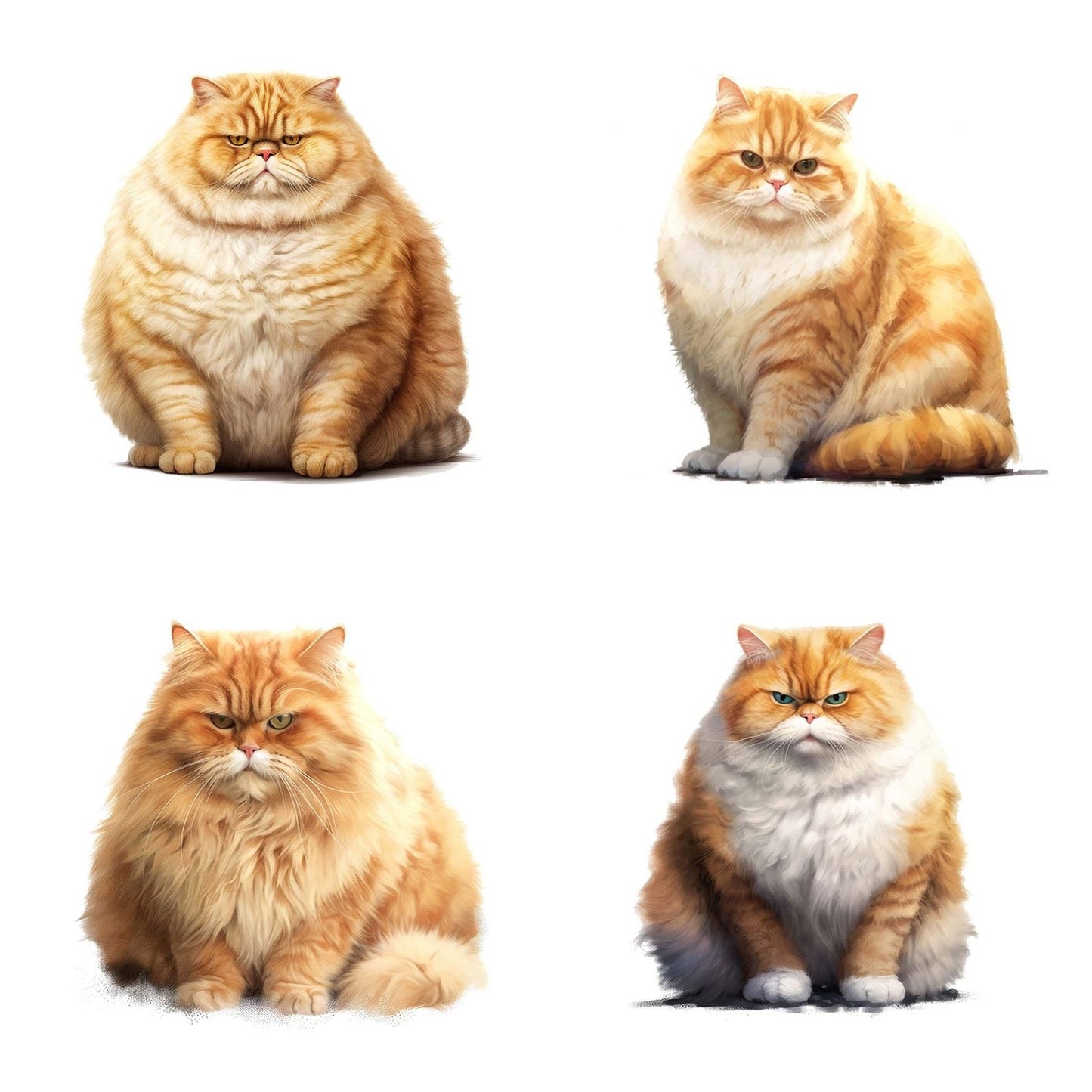 Fat Grumpy Cat Clipart Set (DDD005314)
