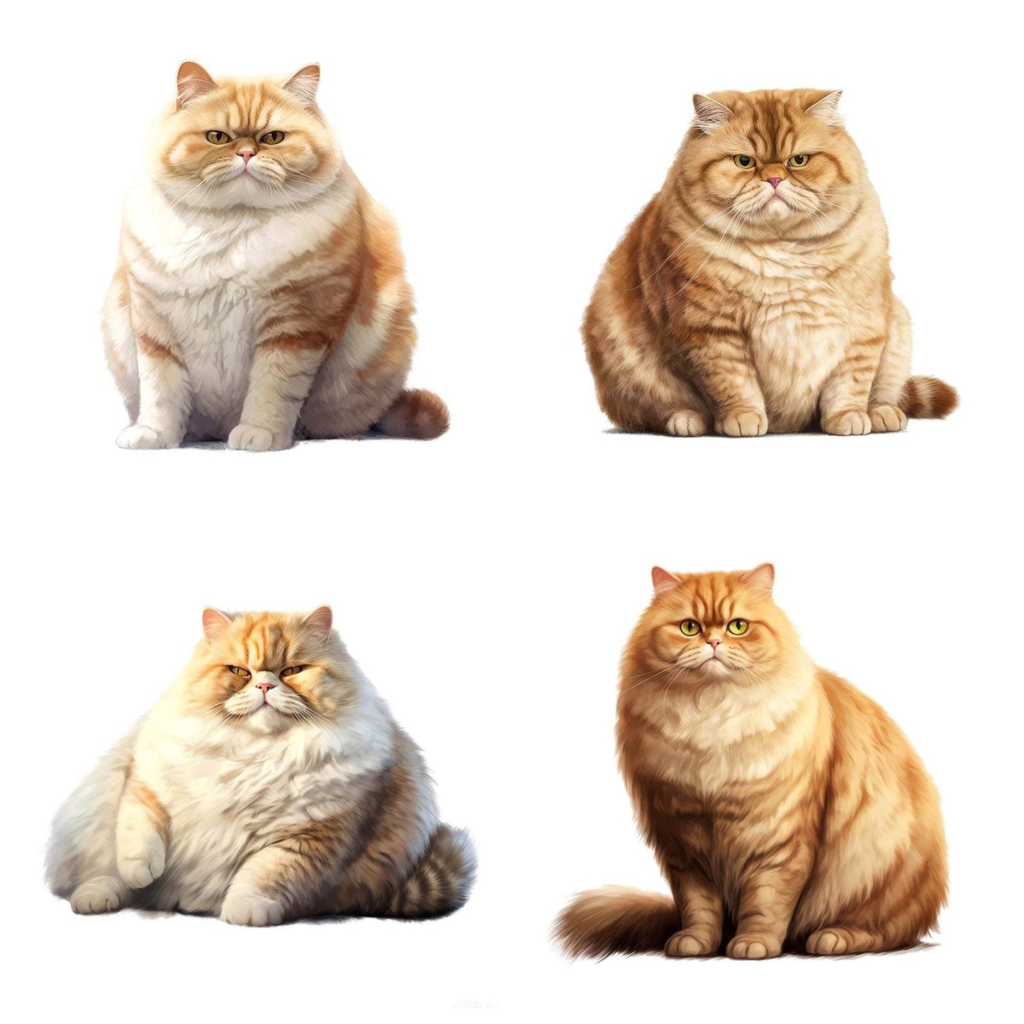 Fat Grumpy Cat Clipart Set (DDD005314)
