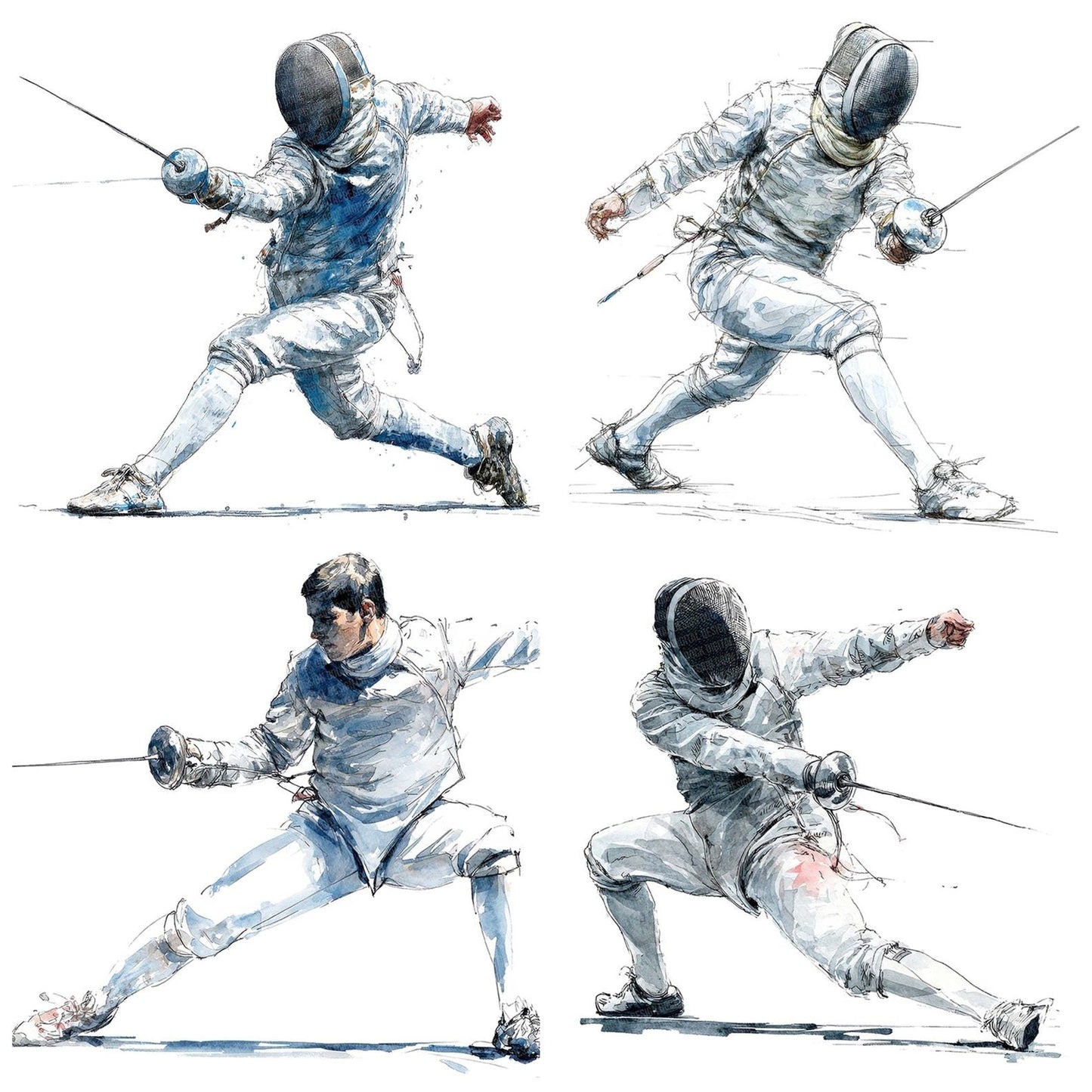 Fencer Lunge Clipart Set (DDD005319)