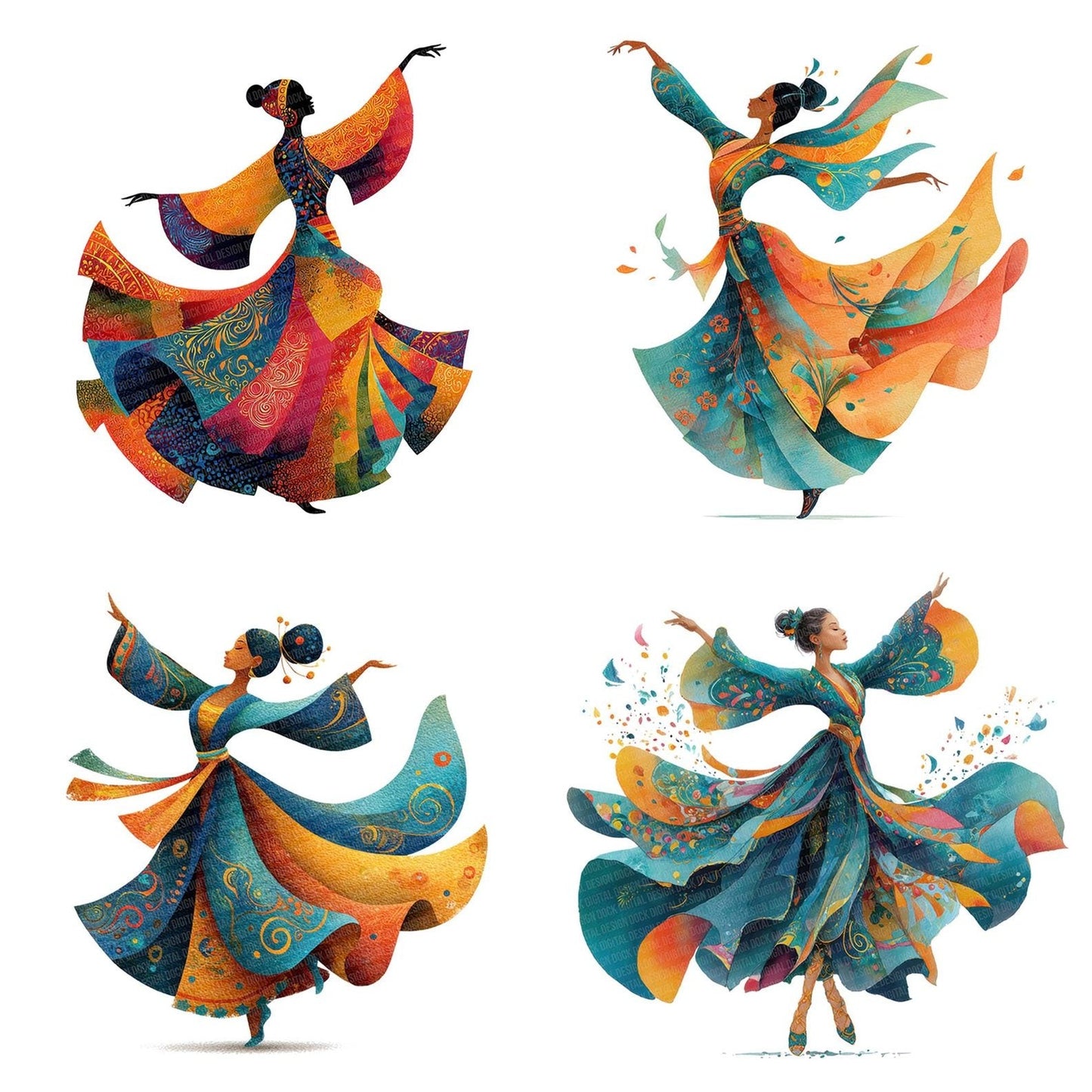 Festival Costume Dancer Clipart Set (DDD005321)