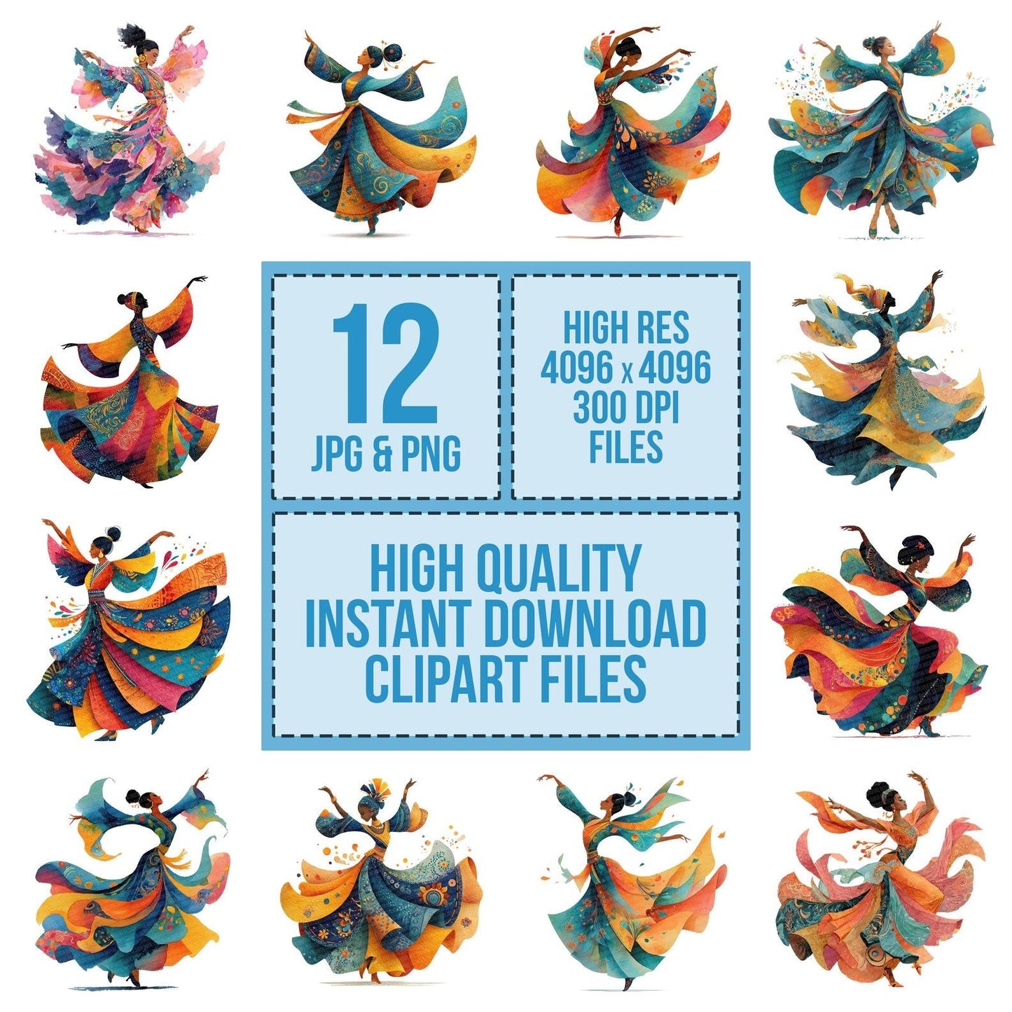 Festival Costume Dancer Clipart Set (DDD005321)